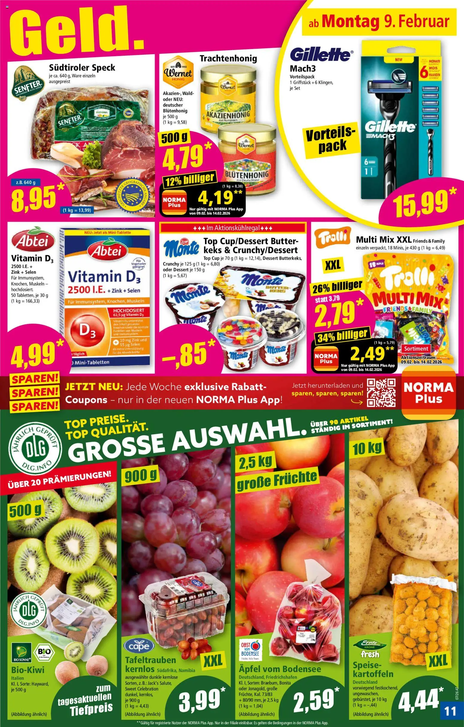 Norma Flugblatt gültig ab 09.02.2026 | Seite: 11 | Produkte: Kartoffeln, Obst, Butter, Äpfel