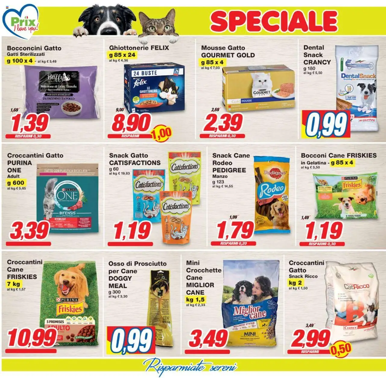 Volantino Prix del 16.09.2025 | Pagina: 8 | Prodotti: Salsa, Tacchino, Crocchette, Crocchette gatto