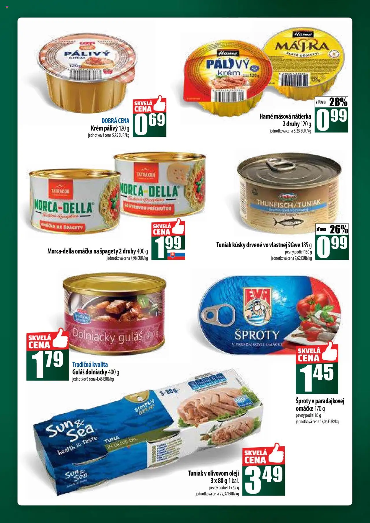 COOP Jednota široká ponuka │ platný od 24.07.2025 | Strana: 27 | Produkty: Tuniak, Krém, Omáčka, Špagety