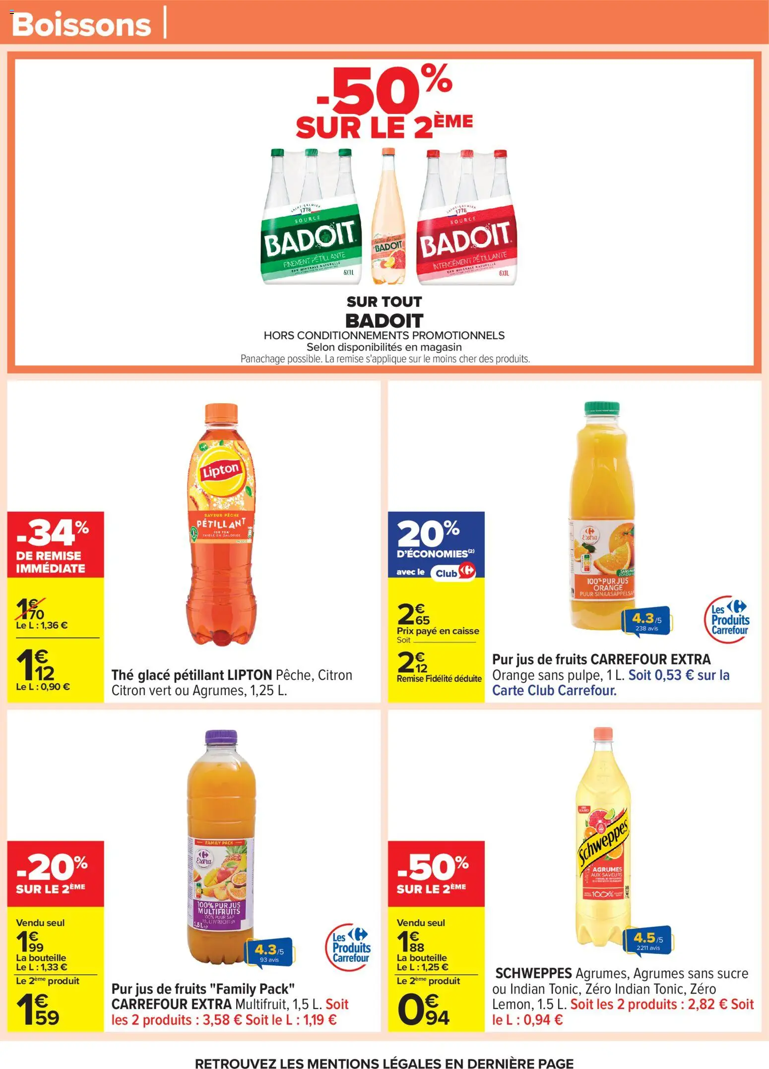 {H1} | Page: 33 | Produits: Eau minérale, Citron, Sucre, Eau minérale naturelle