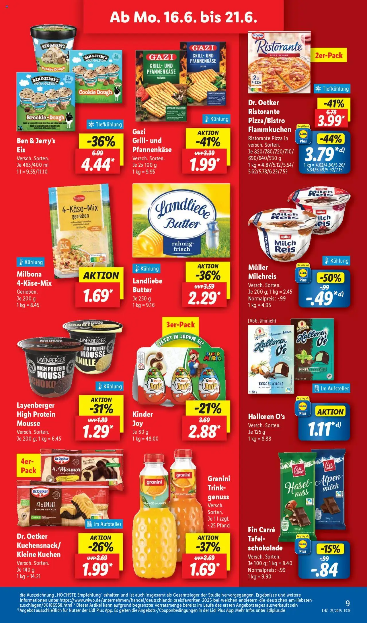 Lidl Prospekt 	 - gültig ab dem 16.06.2025 | Seite: 11 | Produkte: Butter, Ben & Jerry's, Kuchen, Eis
