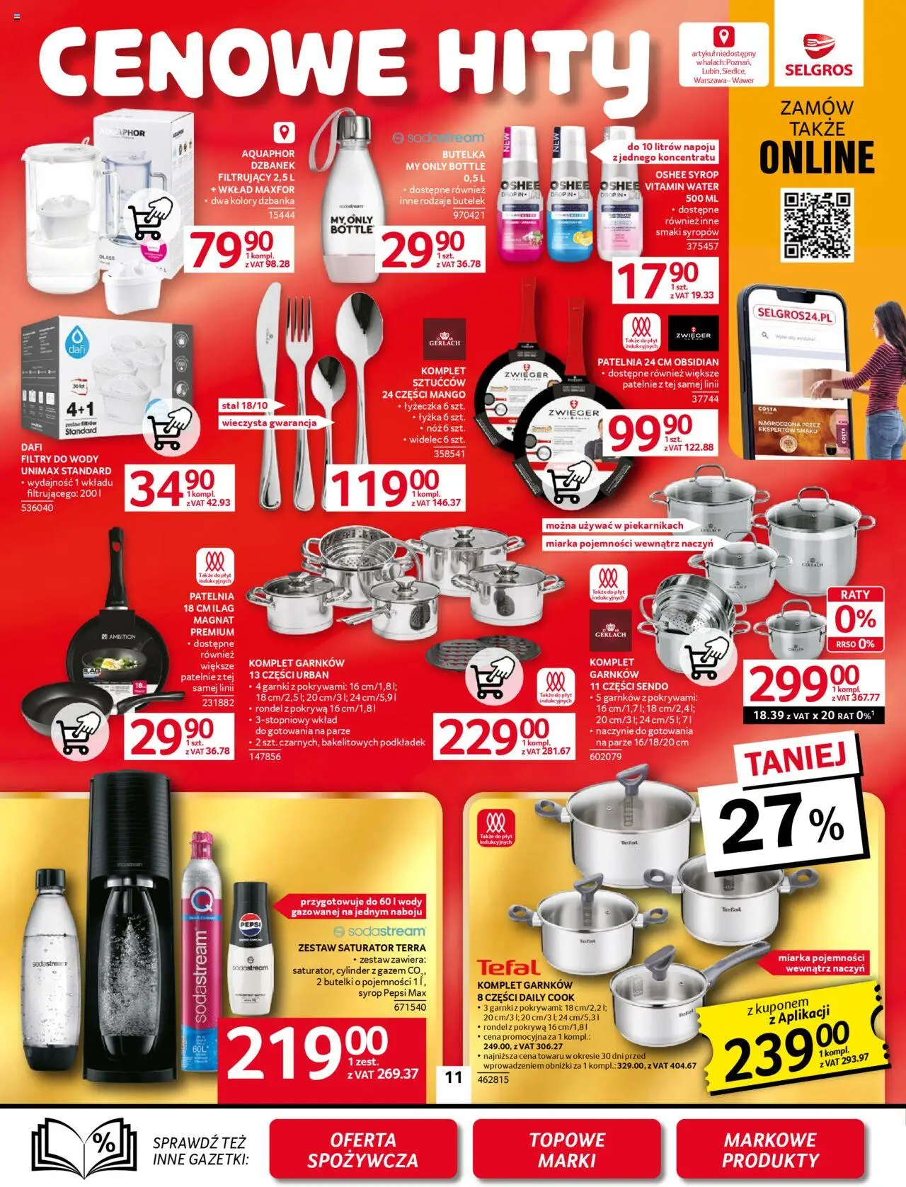 Selgros cash&carry Gazetka - Oferta przemysłowa od 11.09.2025 | Strona: 15 | Produkty: Syrop, Dzbanek, Patelnia, Tefal