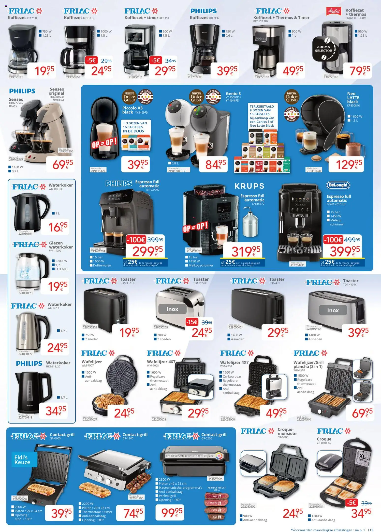 {H1} | Pagina: 13 | Producten: Waterkoker, Irish whiskey, Platen, Melkopschuimer