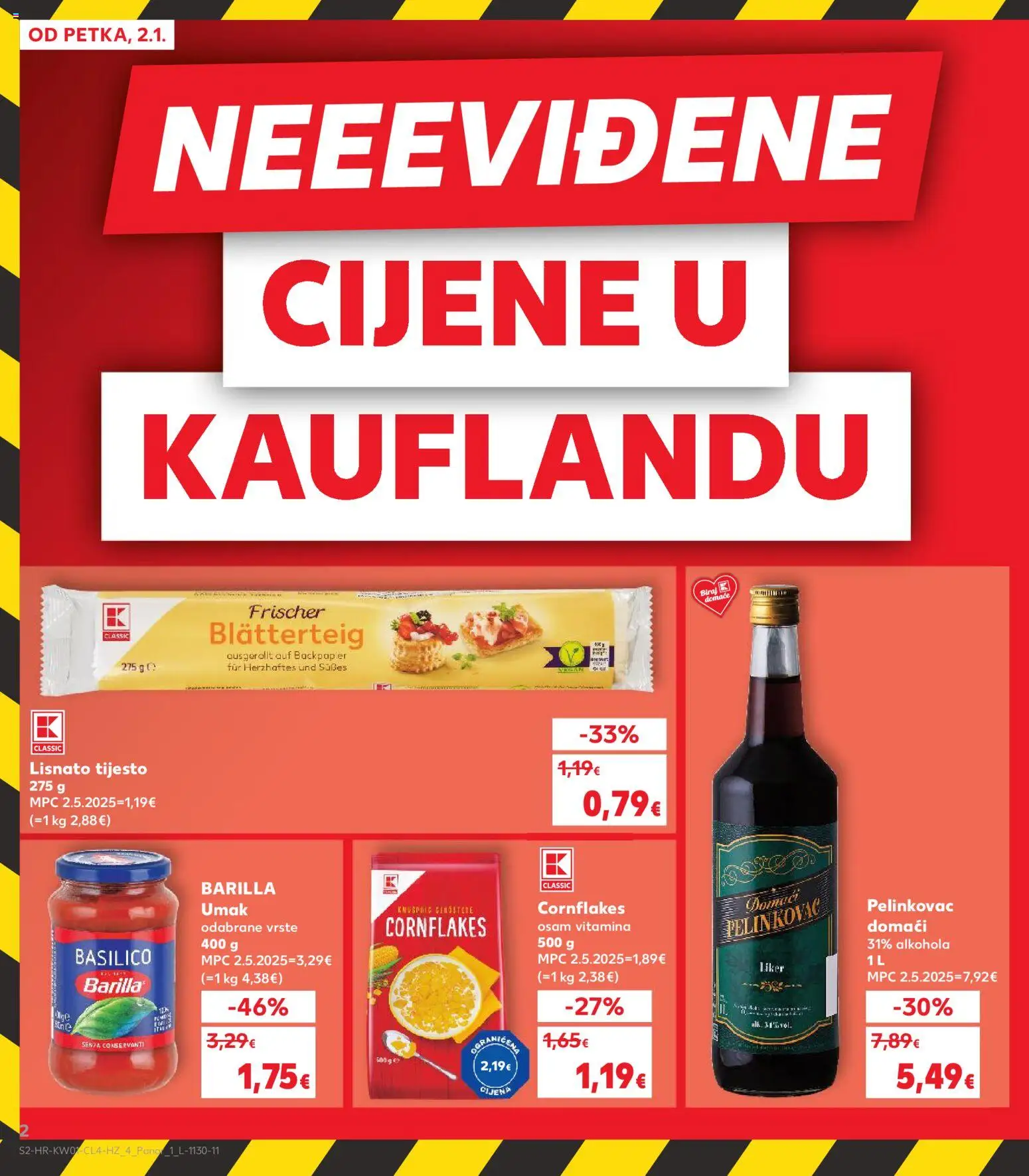Kaufland katalog | vrijedi od 02.01.2026 | Stranica: 2 | Proizvodi: Pelinkovac, Lisnato tijesto, Umak, Liker