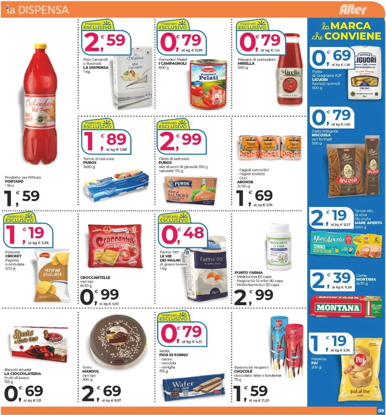 Volantino Alter Discount del 05.09.2025 | Pagina: 9 | Prodotti: Riso, Patatine, Cacao, Olio di Oliva