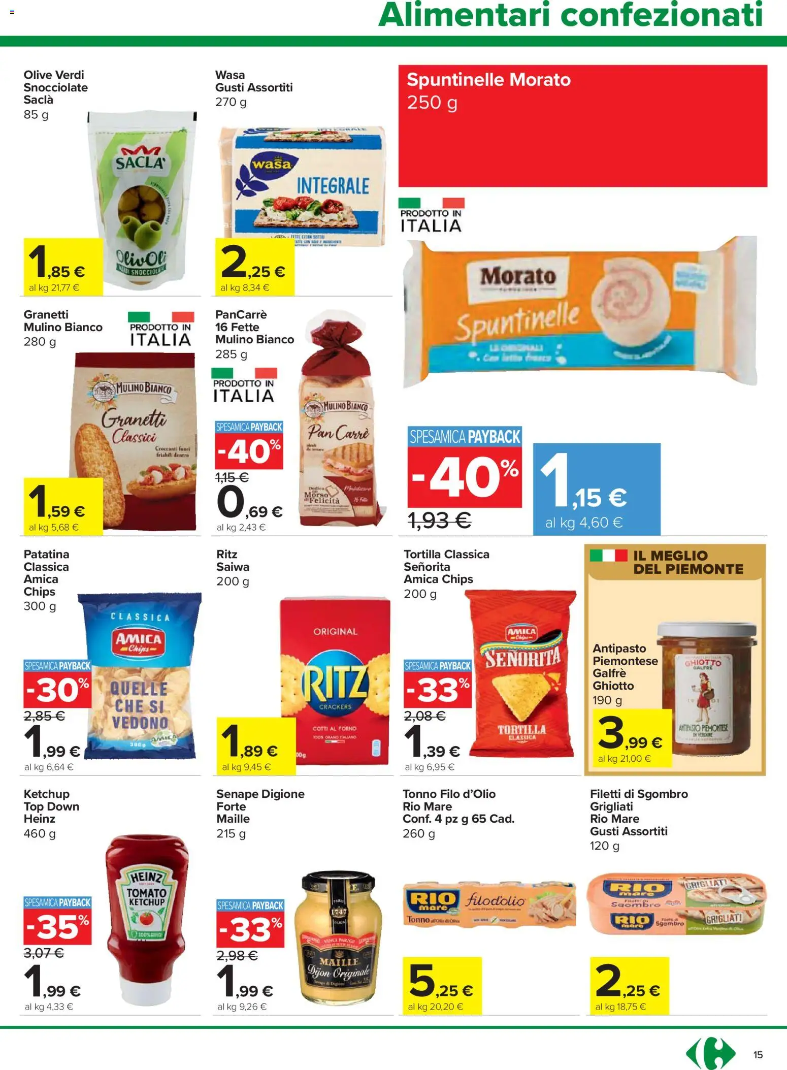 Volantino Carrefour del 24.03.2026 | Pagina: 15 | Prodotti: Latte, Crackers, Forno, Sgombro