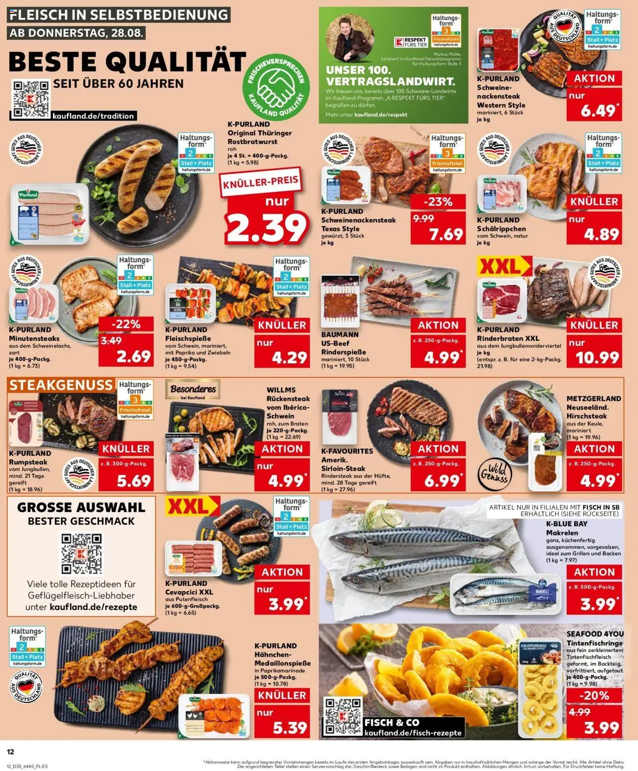 Kaufland prospekt Rüsselsheim Am Main	 – gültig ab 31.08.2025 | Seite: 23 | Produkte: Rinderbraten, Hahnchen, Fisch, Zwiebeln