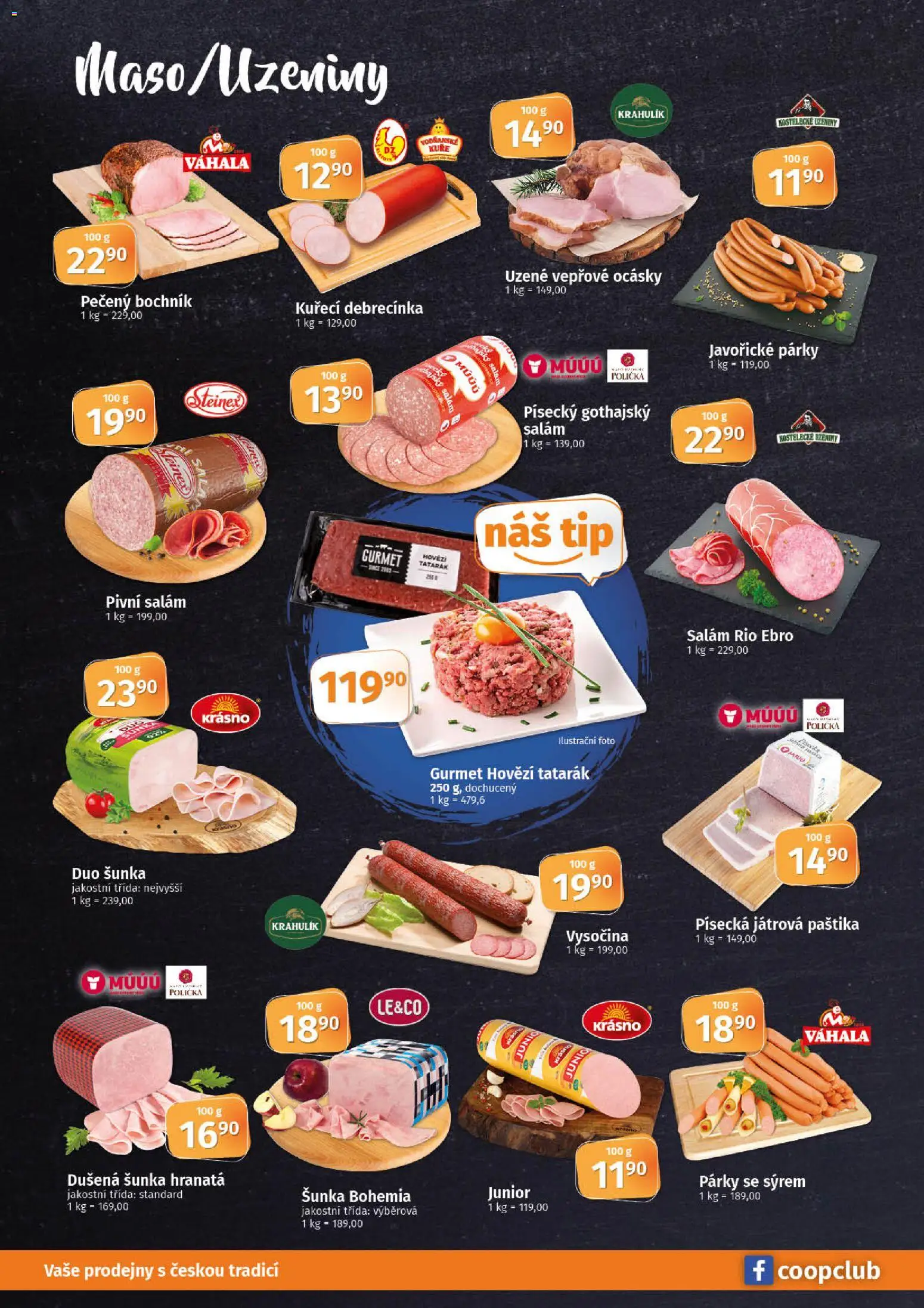 Coop leták - Tuty od 17.12.2025 | Strana: 4 | Produkty: Párky, Uzeniny, Vysočina, Kuře