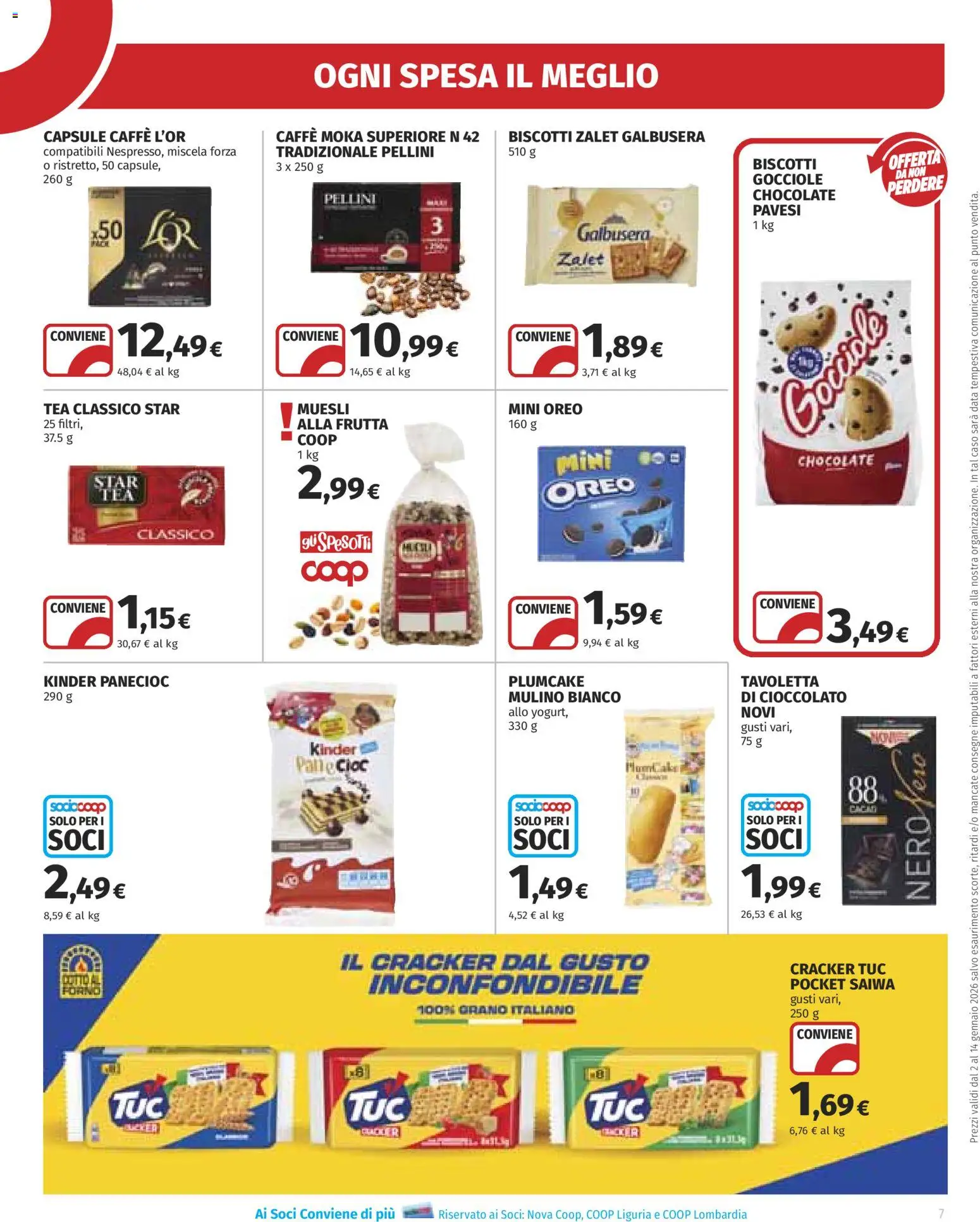 Volantino Ipercoop del 02.01.2026 | Pagina: 7 | Prodotti: Caffè, Cioccolato, Biscotti, Plumcake