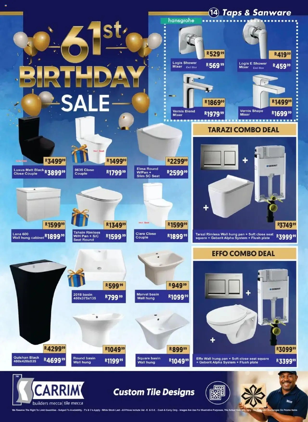 New K. Carrim catalogue – valid from 26.09.2025 | Page: 14 | Products: Mixer, Shower, Basin, Stock