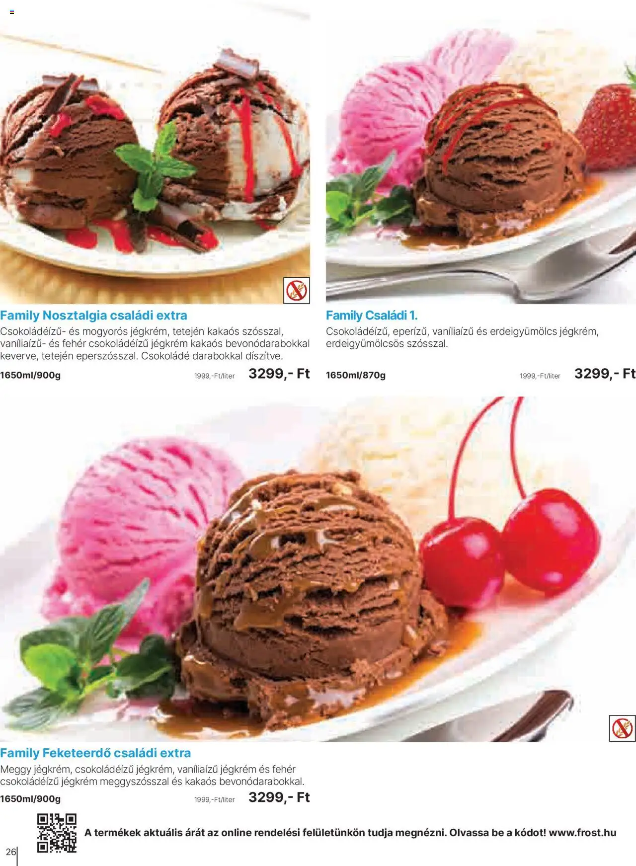 Family Frost akciós ujság - amely érvényes a következő dátumtól: 01.10.2025 | Oldal: 26 | Termékek: Meggy, Csokoládé, Jégkrém