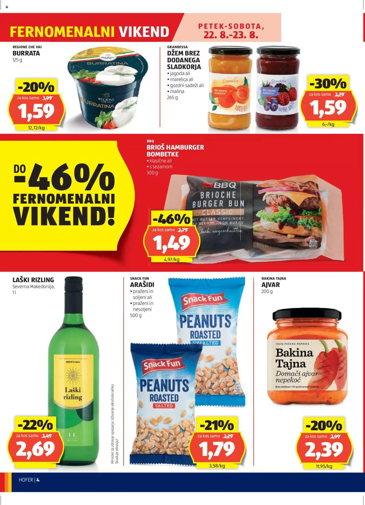 Hofer SI katalog | vrijedi od 21.08.2025 | Stranica: 4 | Proizvodi: Ajvar, Paprika, Džem, Hamburger