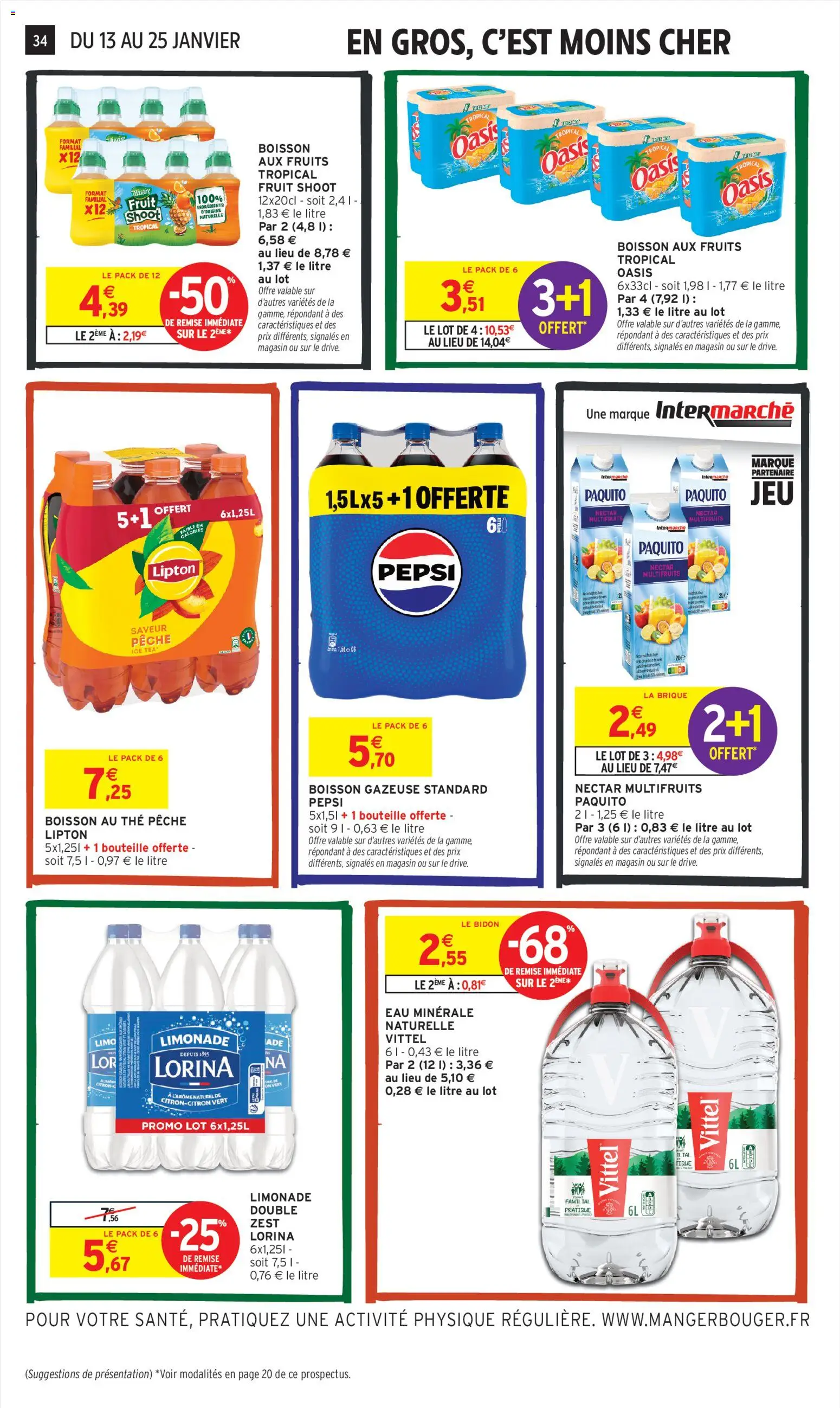 {H1} | Page: 34 | Produits: Citron, Citron vert, Eau minerale naturelle Vittel, Eau minérale naturelle