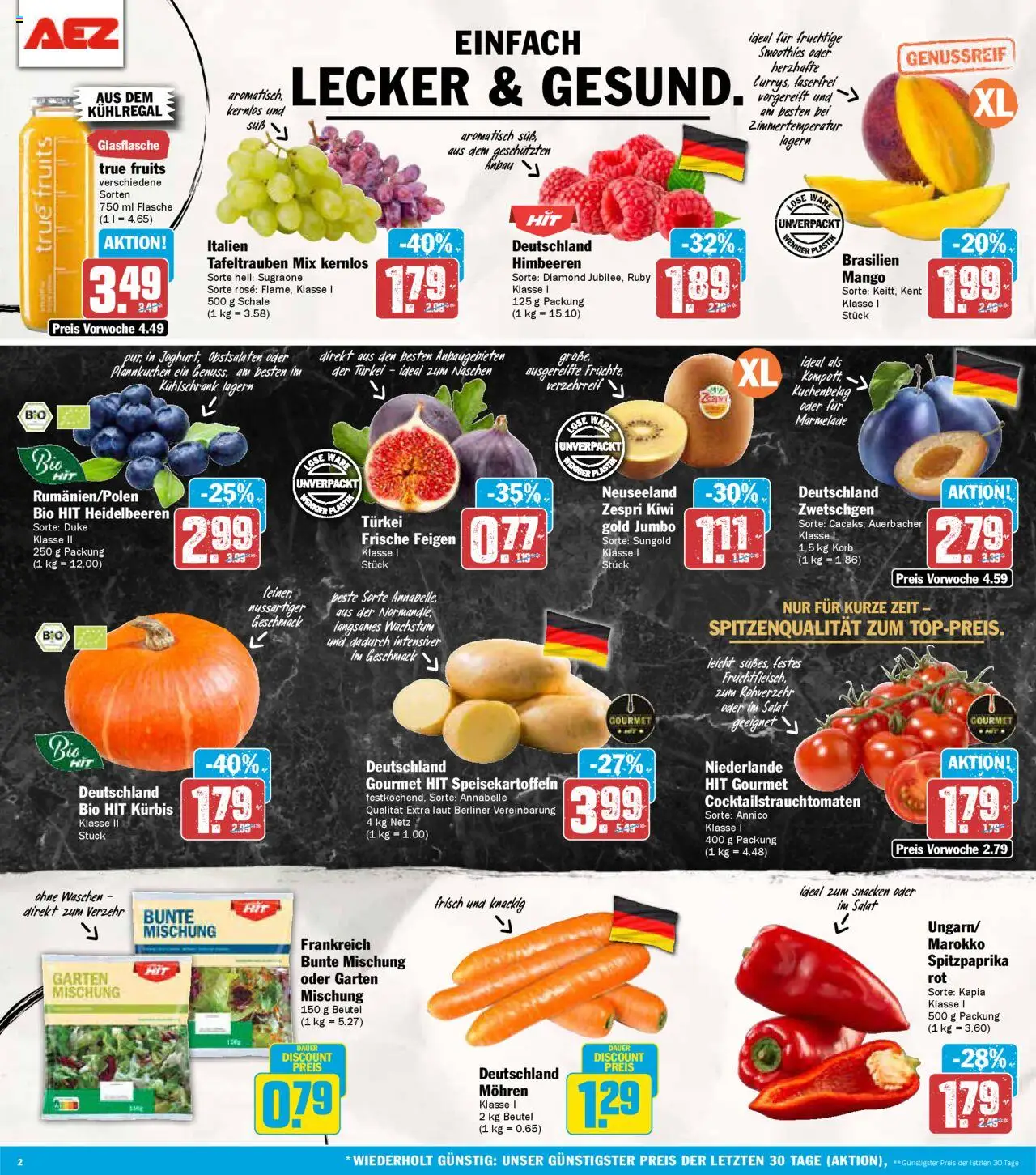 AEZ Prospekt 	 - gültig ab dem 18.08.2025 | Seite: 2 | Produkte: Zwetschgen, Mohren, Mango, Kiwi