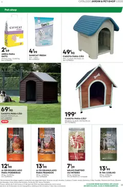 Pré-visualização BricoMarché F04 JardimPetShop válido de 12.03.2026 | Página: 23 | Produtos: Casota para cão, Areia, Cereais, Milho