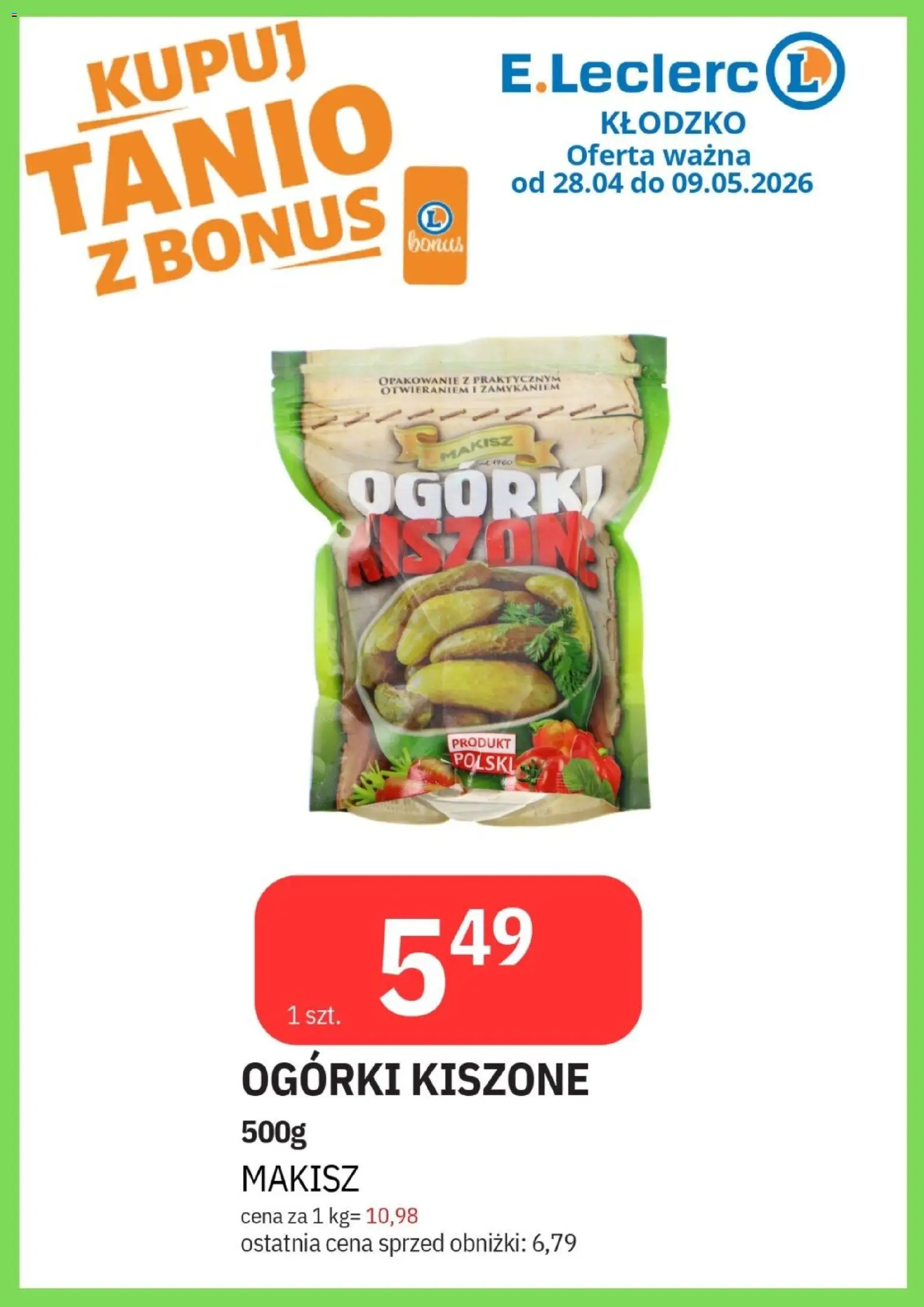 E.Leclerc gazetka - Kłodzko od 28.04.2026 | Strona: 28 | Produkty: Ogórki