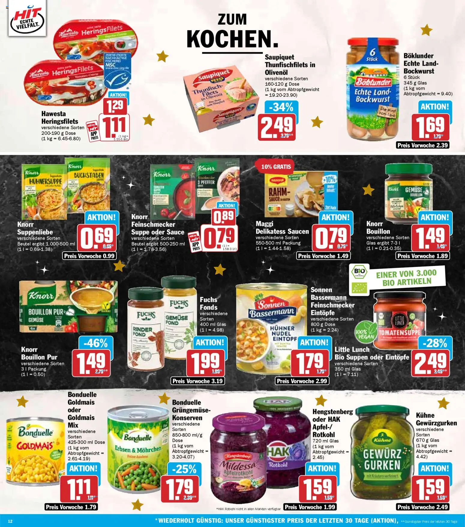 HIT - Nordrhein-Westfalen – gültig ab 08.12.2025 | Seite: 12 | Produkte: Rotkohl, Knorr, Gemüse, Erbsen