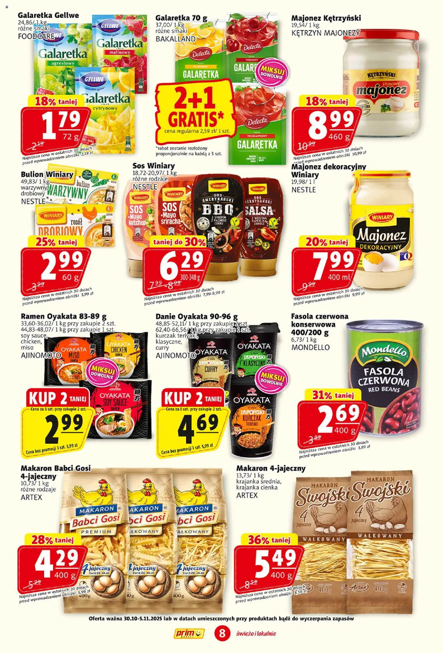 Prim Market Gazetka od 30.10.2025 | Strona: 8 | Produkty: Curry, Galaretka, Ketchup, Fasola czerwona