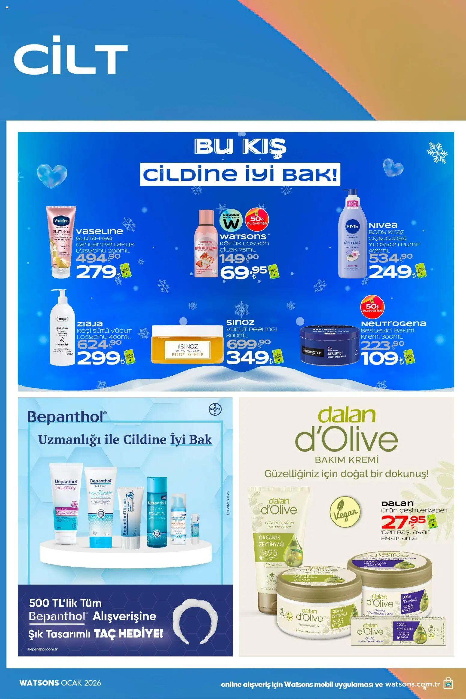 Watsons aktüel ürünler kataloğu yayımlandı! Bu hafta 02 - 28 Ocak 2026 günü Watsons indirimli ürünleri