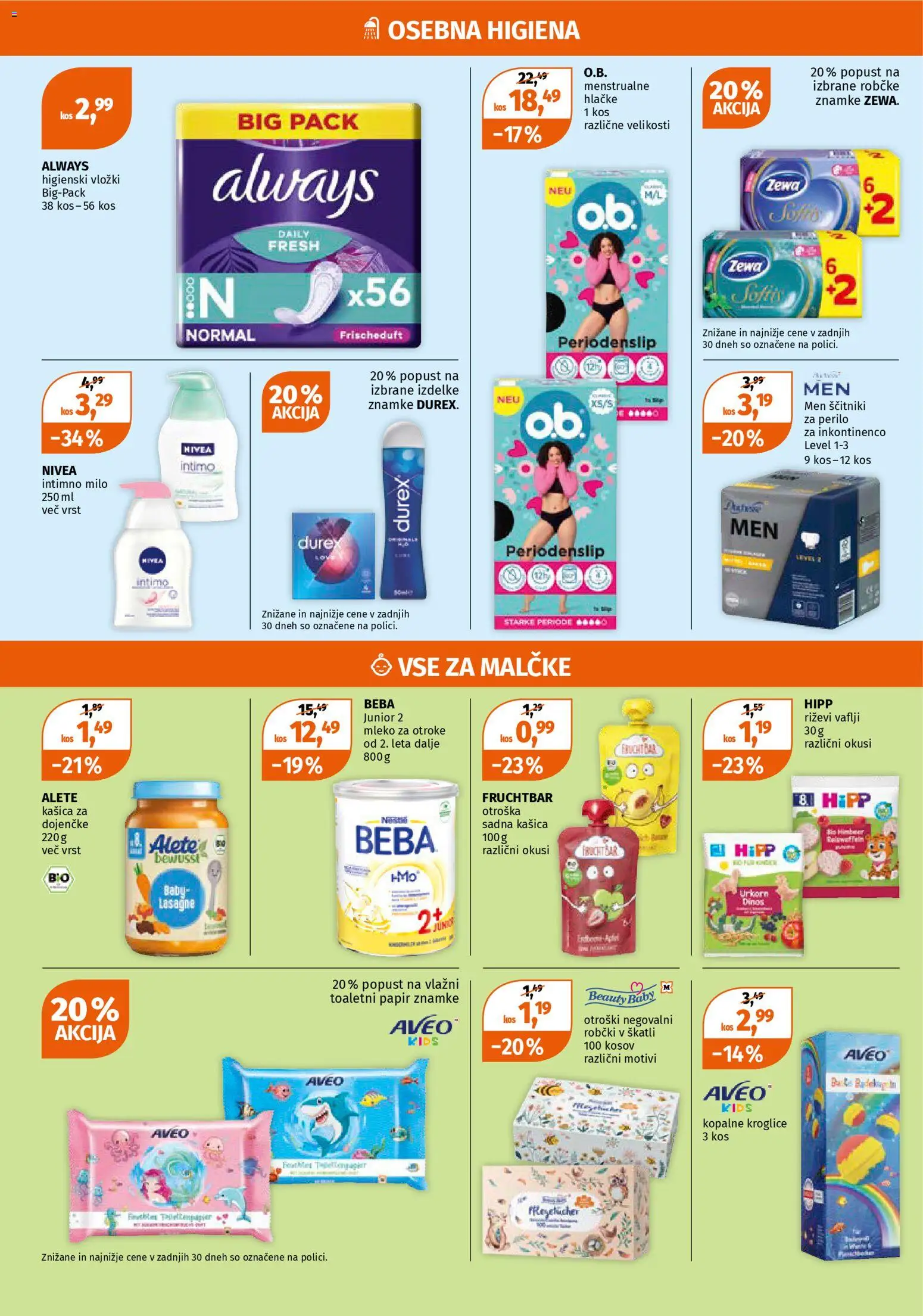 Novi Müller katalog ponudbe – veljaven od 10.11.2025 | Stran: 6 | Izdelki: Ščitniki za perilo, Toaletni papir, Kos, Mleko