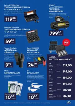 Motonet-mainoslehti voimassa 01.03.2026 alkaen | Sivu: 7 | Tuotteet: Lukko, Kompressori, Suojalasit, Käsineet