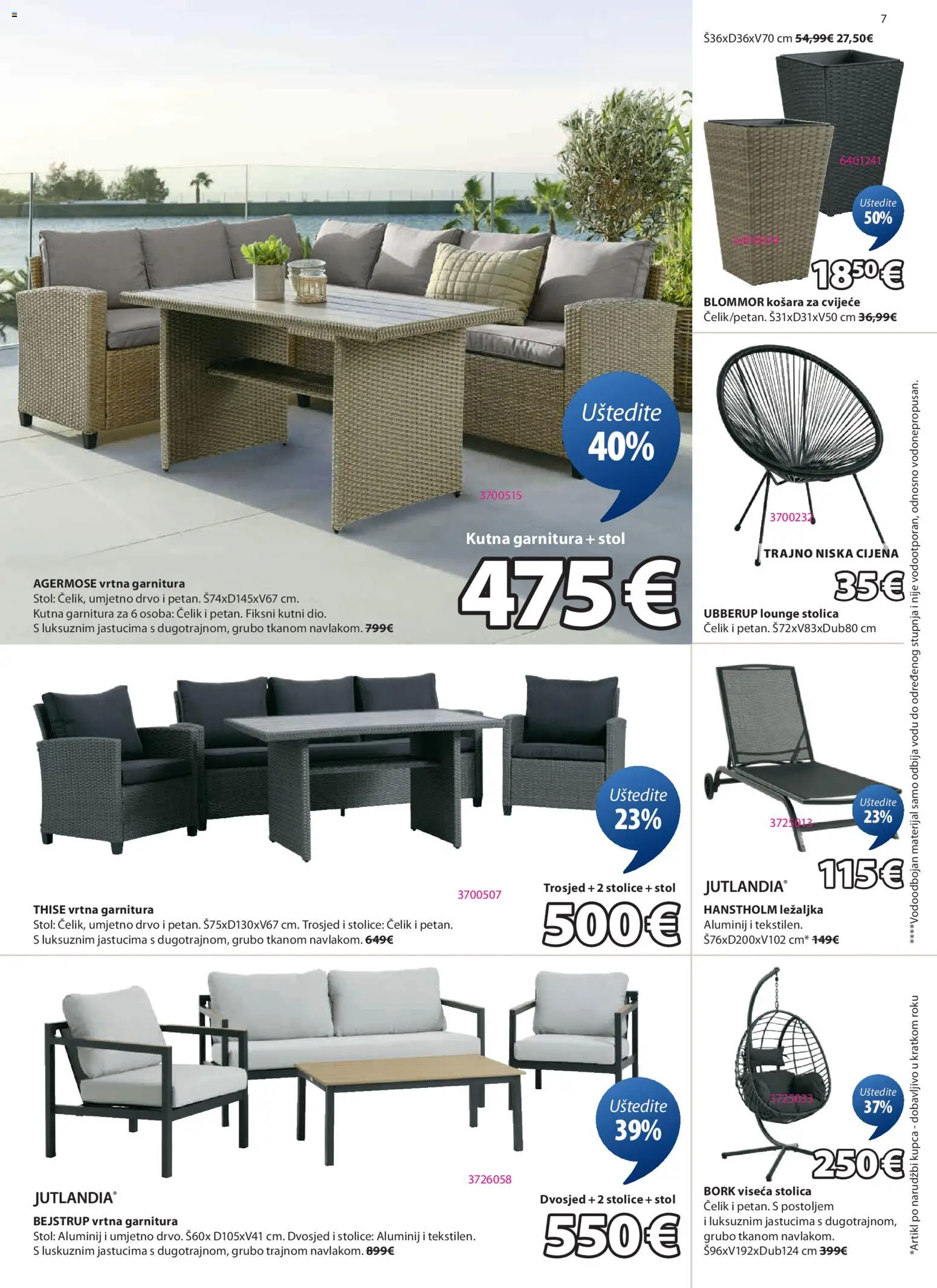JYSK katalog | vrijedi od 18.02.2026 | Stranica: 7 | Proizvodi: Cvijeće, Trosjed, Ležaljka, Stol