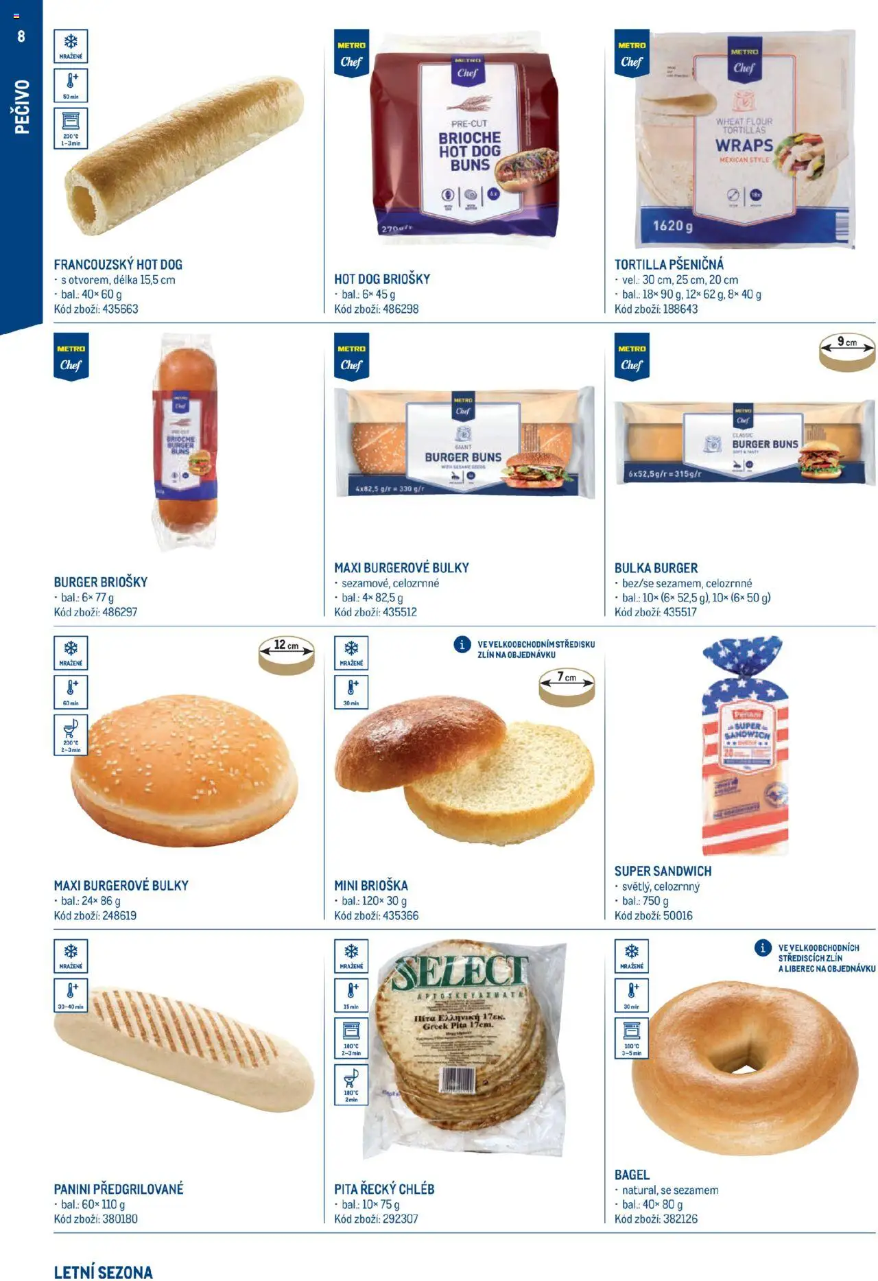 Makro leták - Letní sezona od 17.07.2025 | Strana: 8 | Produkty: Brioška, Burger, Chléb, Pečivo