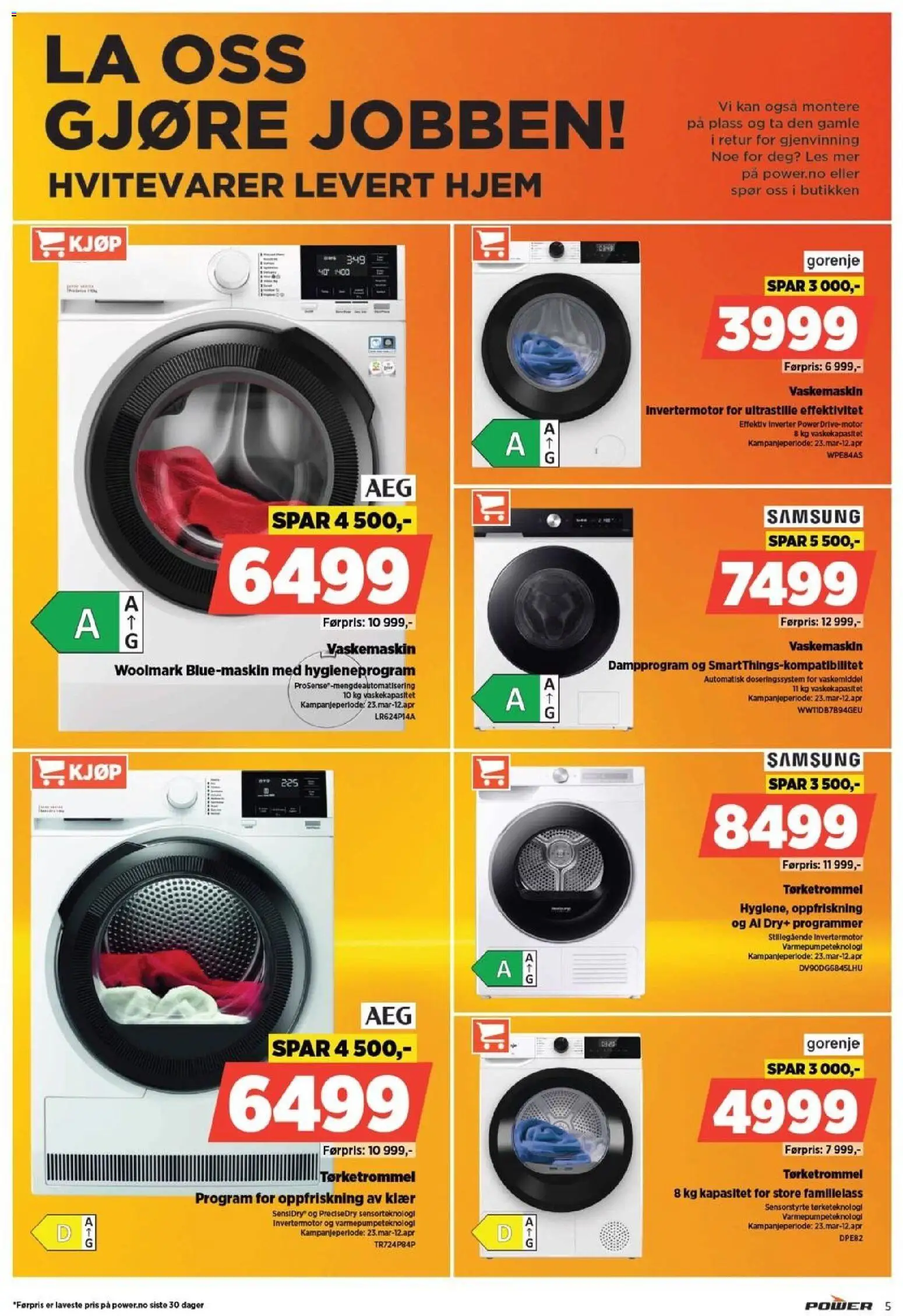 {H1} | Side: 5 | Produkter: Vaskemiddel, Klær, Vaskemaskin, Tørketrommel