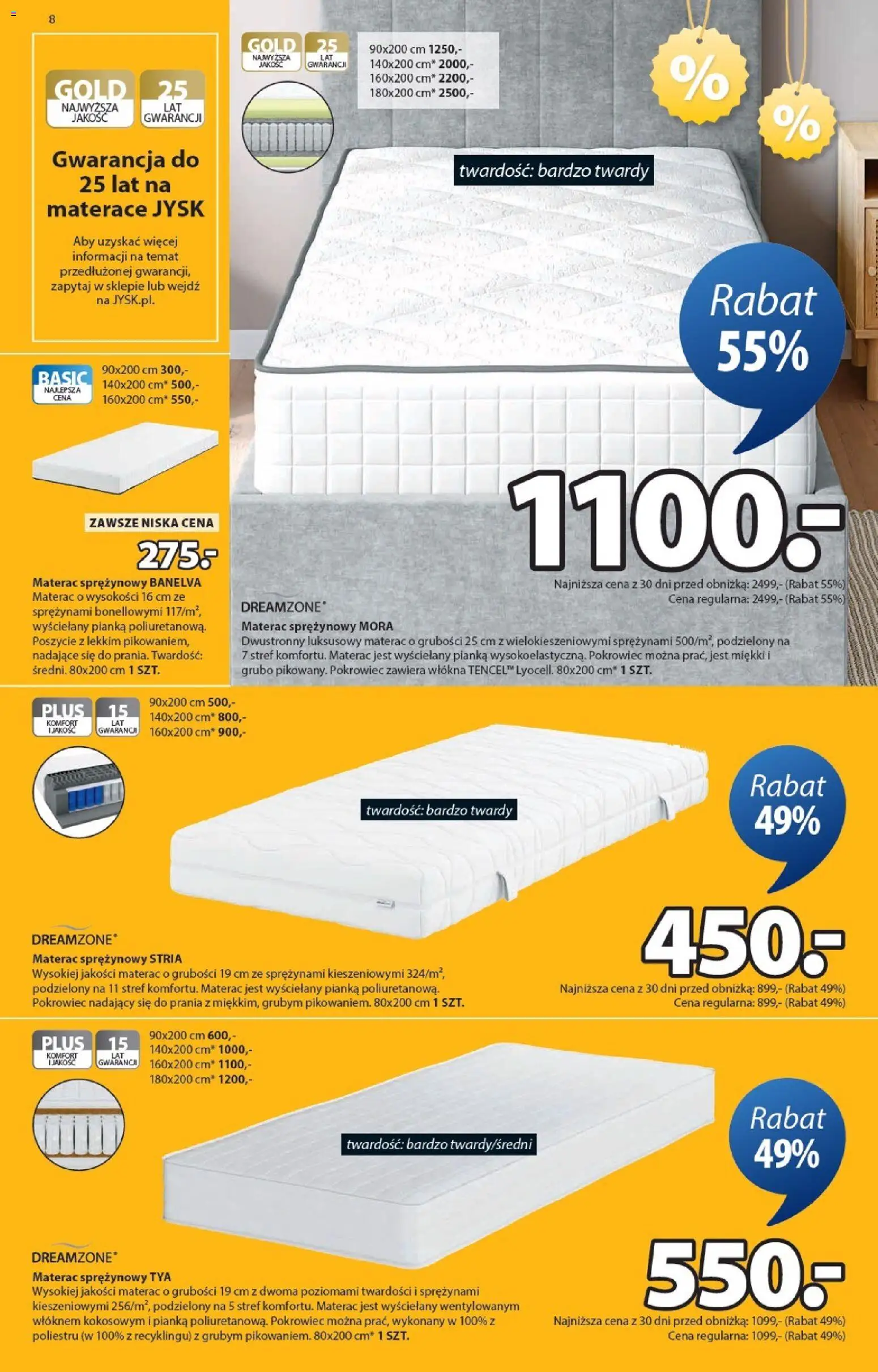 JYSK Gazetka od 31.12.2025 | Strona: 8 | Produkty: Materac
