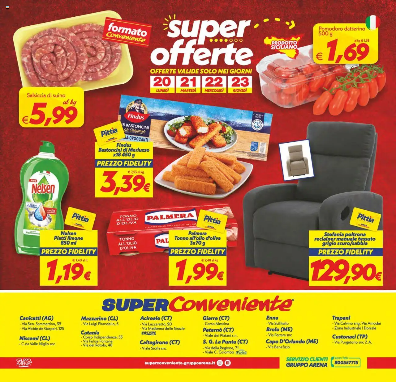Volantino SuperConveniente del 14.10.2025 | Pagina: 20 | Prodotti: Suino, Pomodoro, Limone, Poltrona