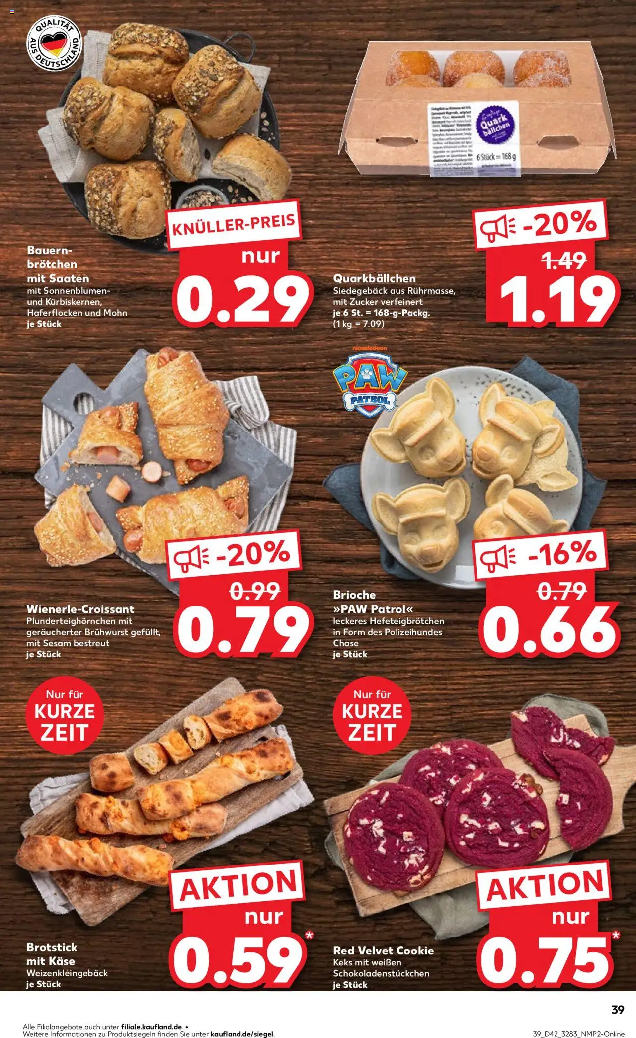 Kaufland prospekt Frankfurt (Oder)	 – gültig ab 16.10.2025 | Seite: 39 | Produkte: Quark, Käse, Croissant, Zucker