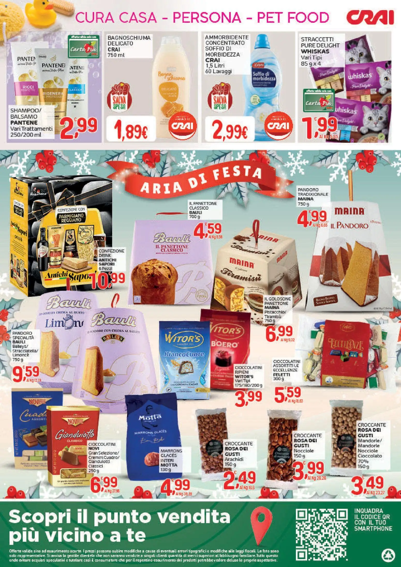 Volantino CRAI del 27.11.2025 | Pagina: 4 | Prodotti: Bagnoschiuma, Nocciole, Pandoro, Cioccolatini