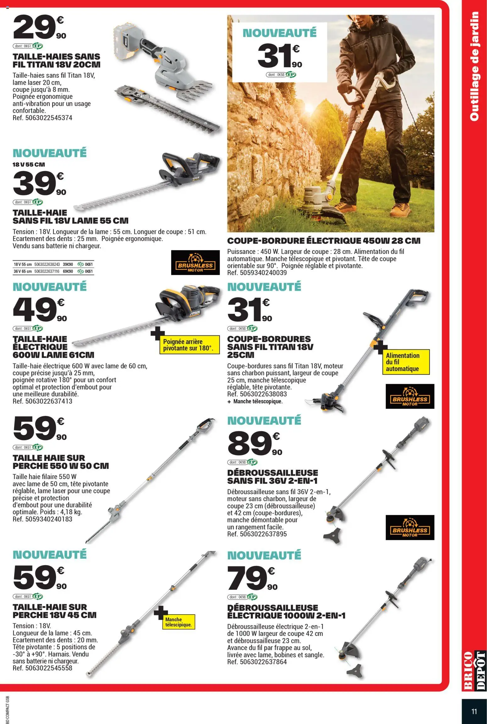 {H1} | Page: 11 | Produits: Poids, Débroussailleuse, Batterie