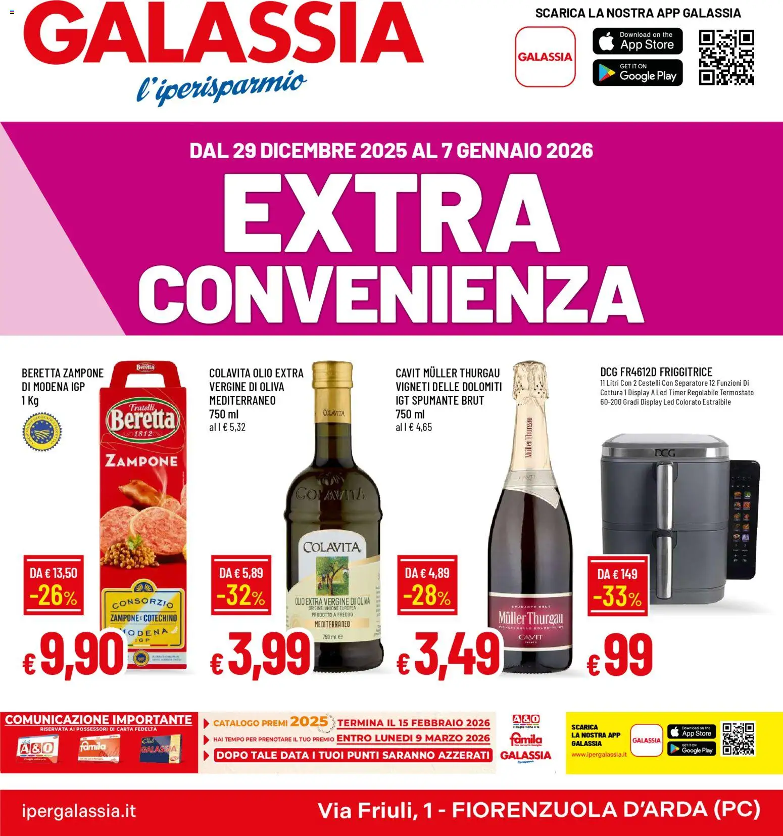 Volantino Galassia del 29.12.2025 | Pagina: 1 | Prodotti: Olio, The, Spumante, Cotechino
