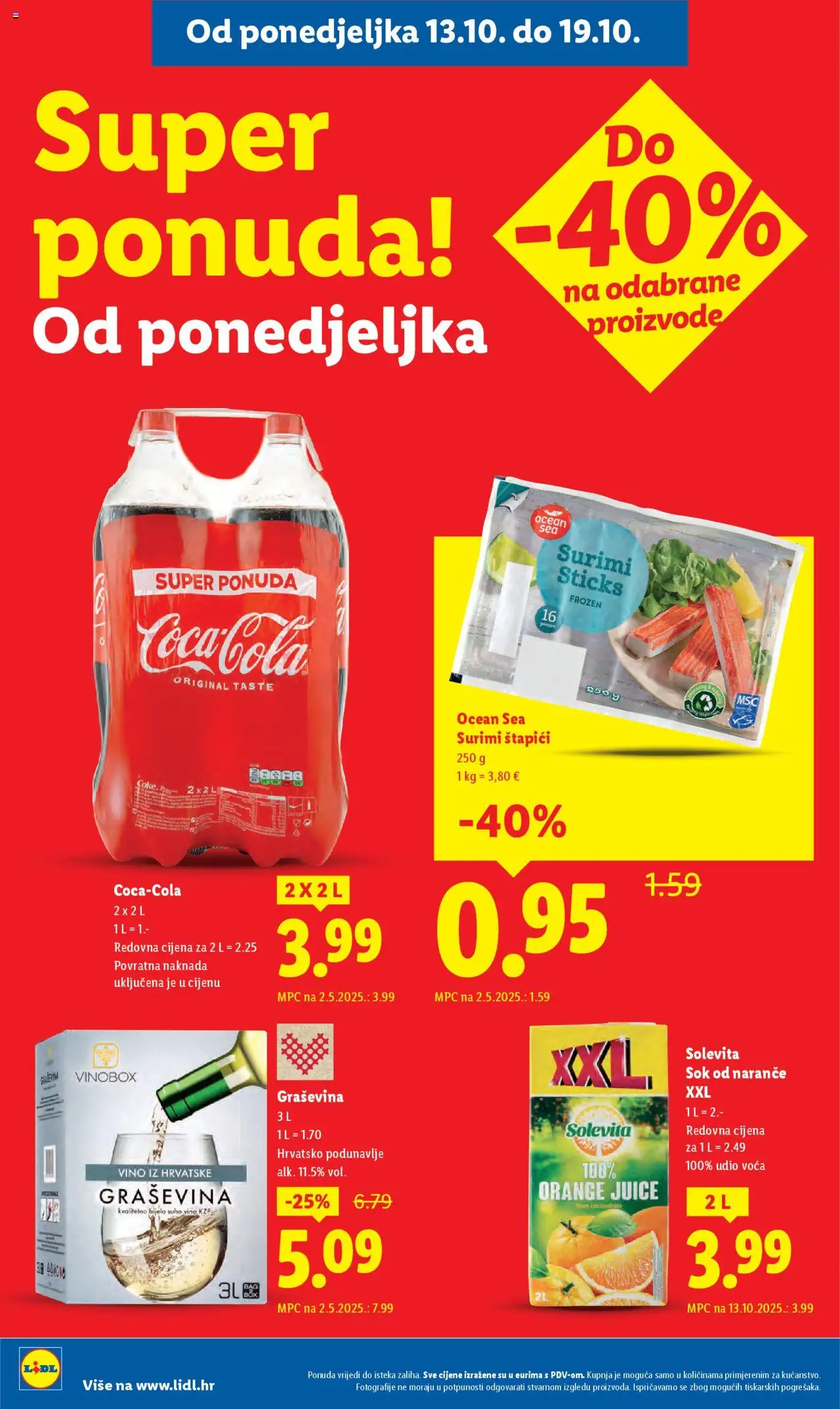 Lidl katalog | vrijedi od 13.10.2025 | Stranica: 8 | Proizvodi: Sok, Vino, Naranče, Štapići