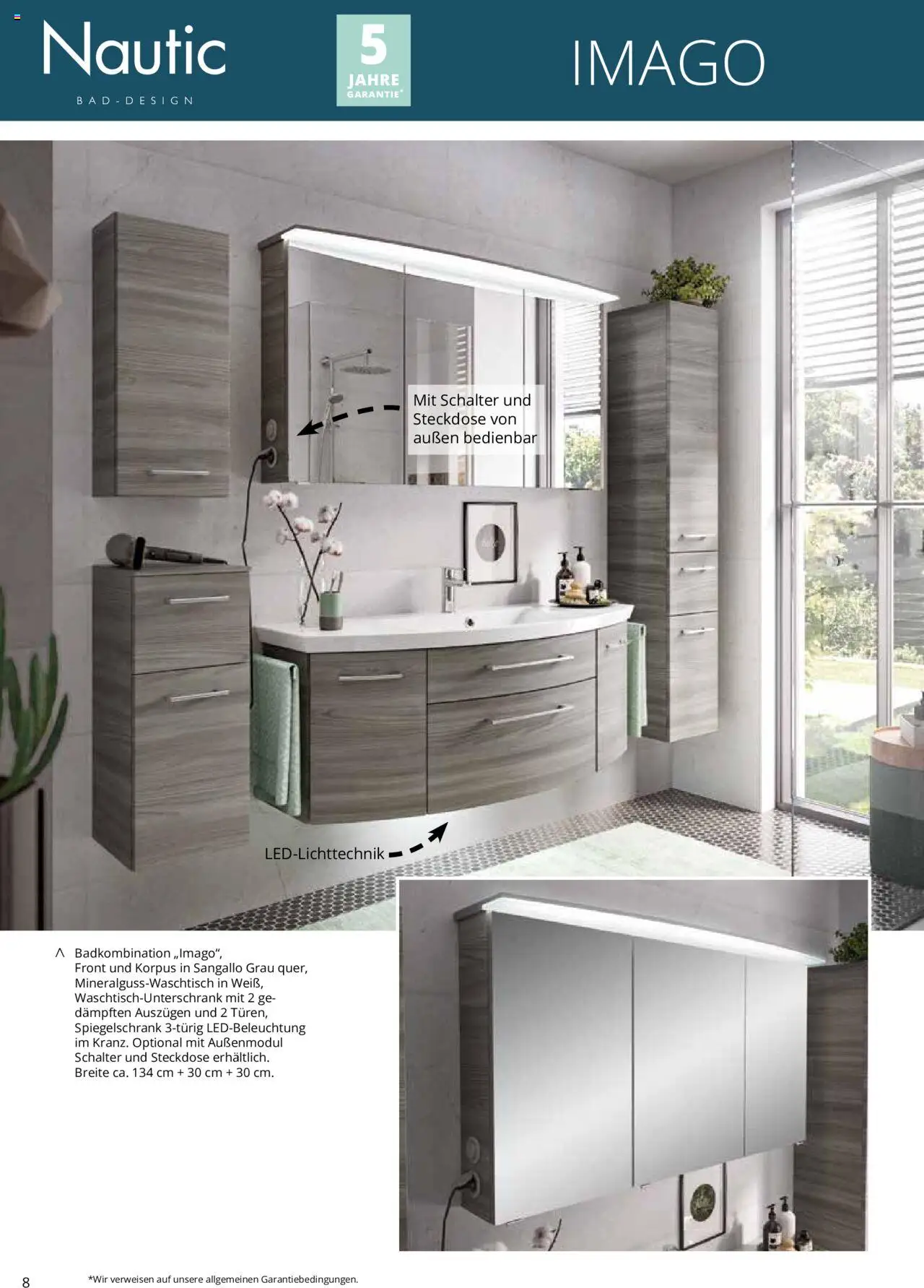 Hammer Zuhause Nautic Badmoebel - gültig ab dem 01.01.2024 | Seite: 8 | Produkte: Steckdose, Bad, Spiegelschrank