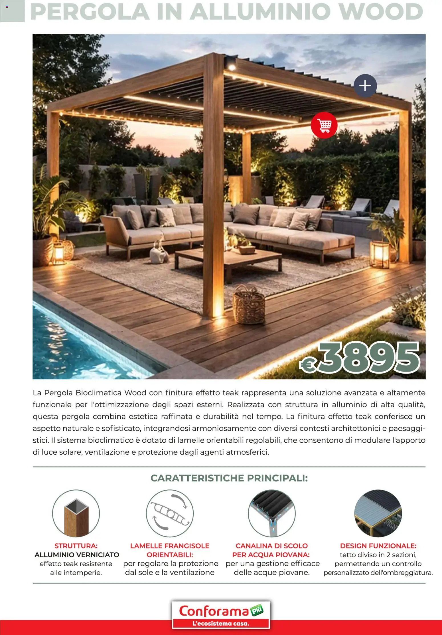 Volantino Conforama del 19.03.2026 | Pagina: 6 | Prodotti: Acqua, Pergola, Alluminio