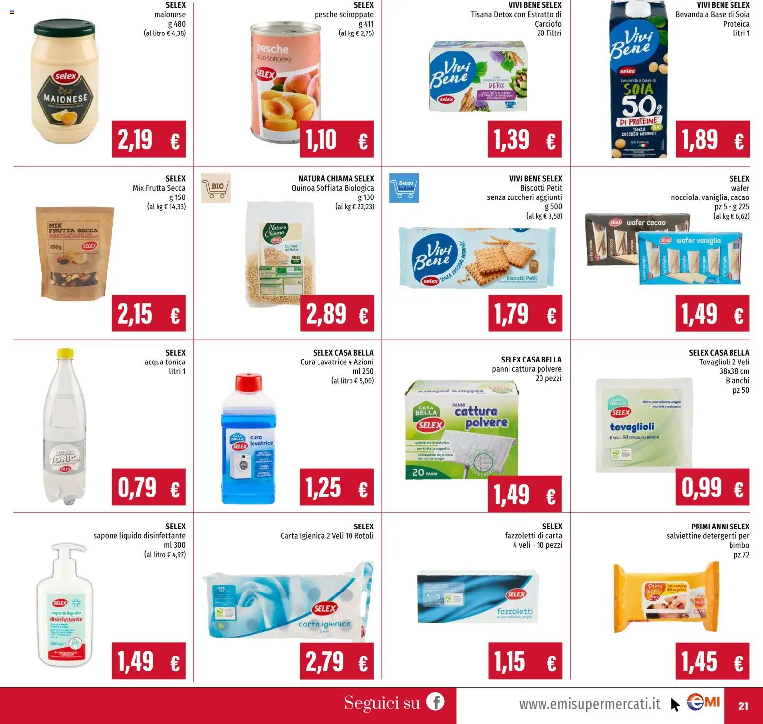 Volantino EMI del 19.02.2026 | Pagina: 21 | Prodotti: Fazzoletti, Acqua, Cacao, Quinoa