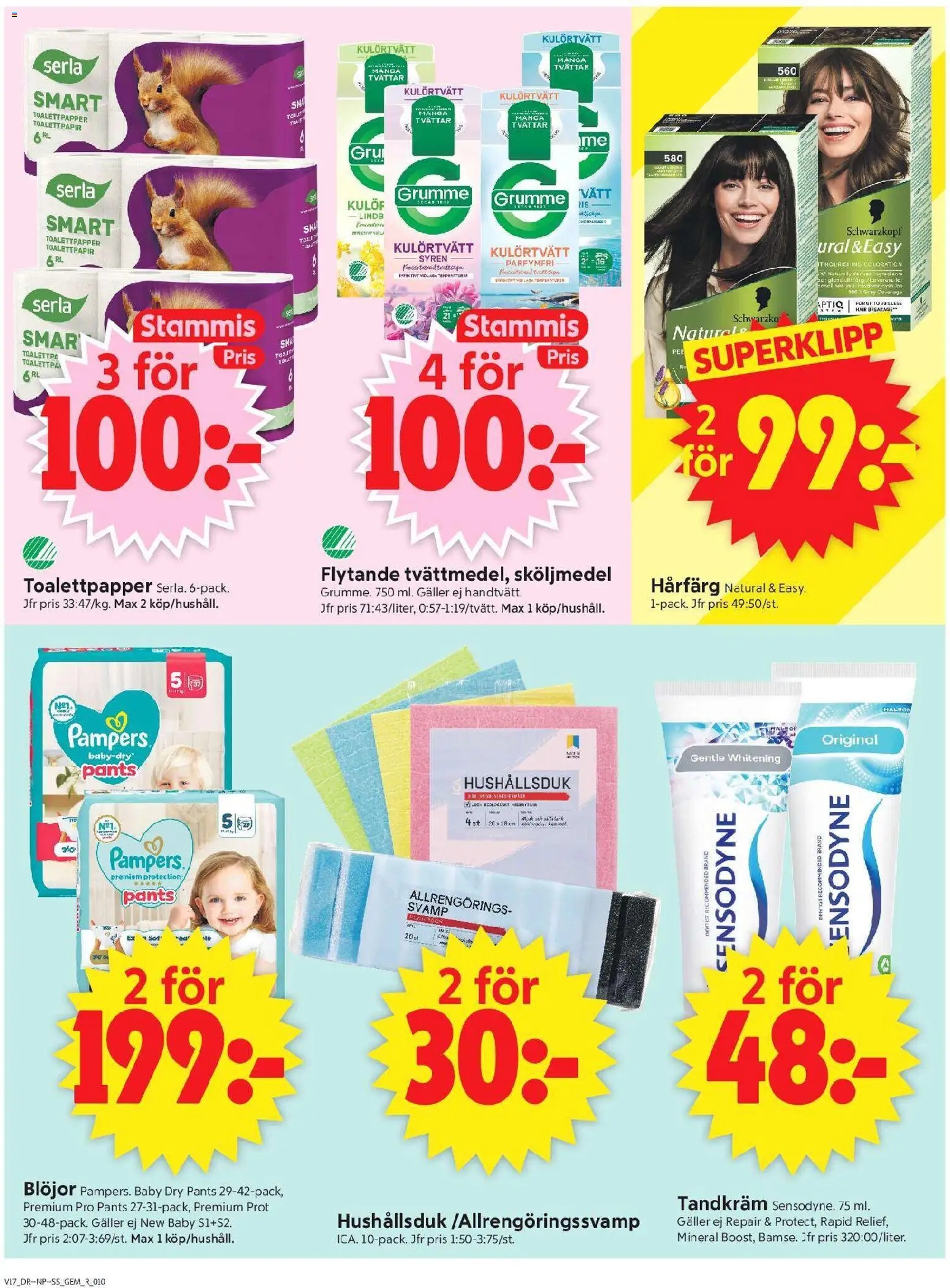 ICA Supermarket reklamblad aktuell från 20.04.2026 | Sida: 12 | Produkter: Gem, Svamp, Hårfärg, Toalettpapper