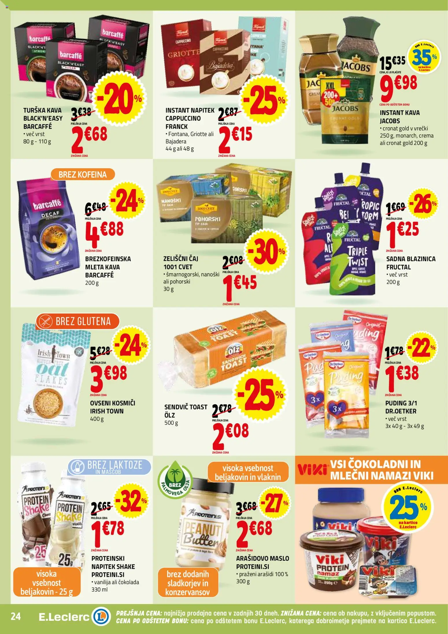 Novi E.leclerc katalog ponudbe – veljaven od 04.02.2026 | Stran: 24 | Izdelki: Puding, Namaz, Arašidovo maslo, Kosmici