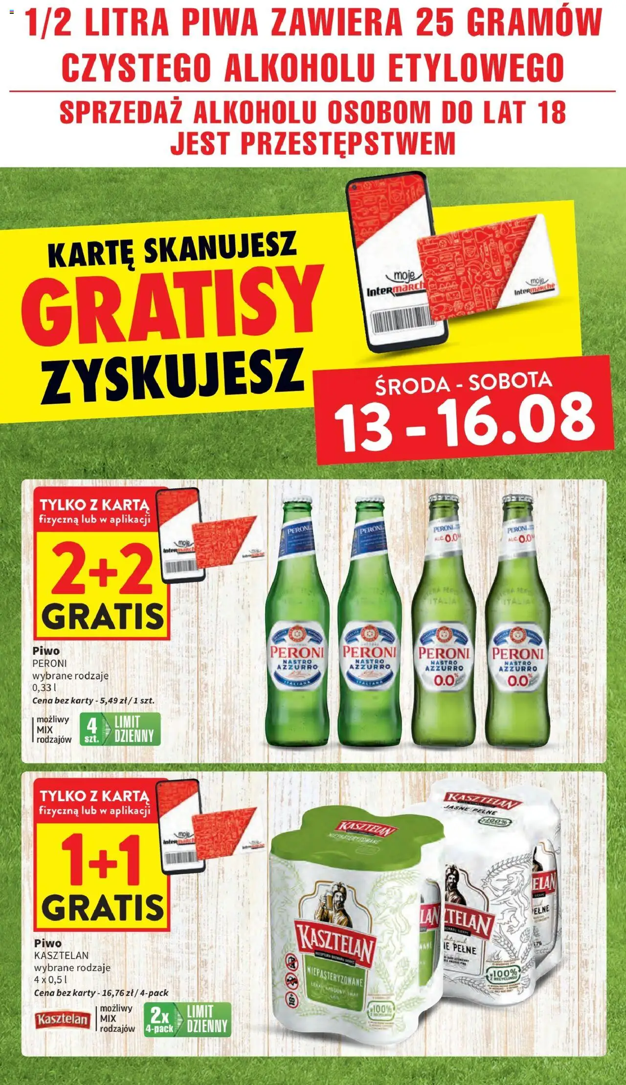 Intermarche Gazetka od 13.08.2025 | Strona: 16 | Produkty: Karta, Piwo
