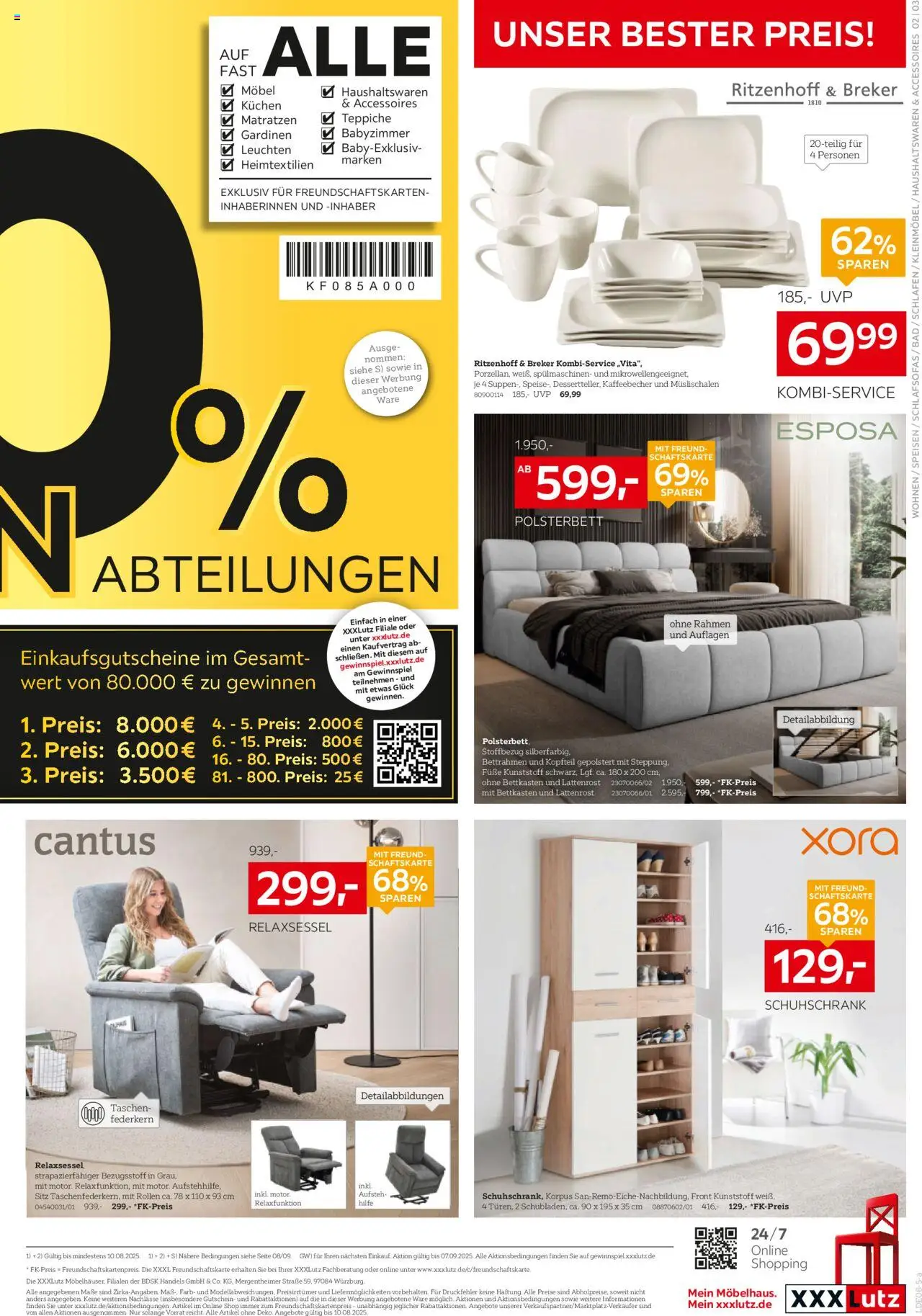 XXXL Lutz Prospekt 	 - gültig ab dem 21.07.2025 | Seite: 3 | Produkte: Relaxsessel, Polsterbett, Bad, Kuchen
