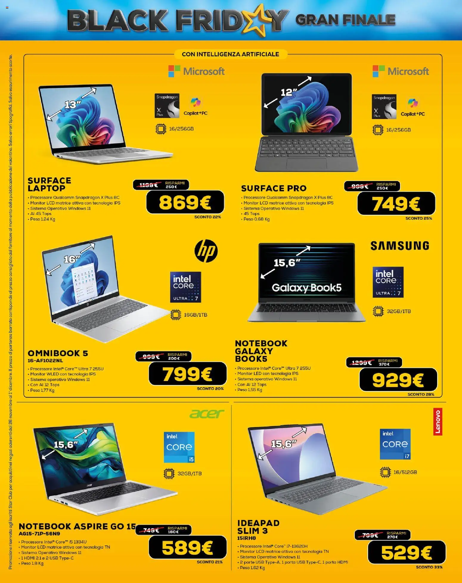 Volantino Euronics del 26.11.2025 | Pagina: 10 | Prodotti: Monitor, Notebook, USB, Samsung