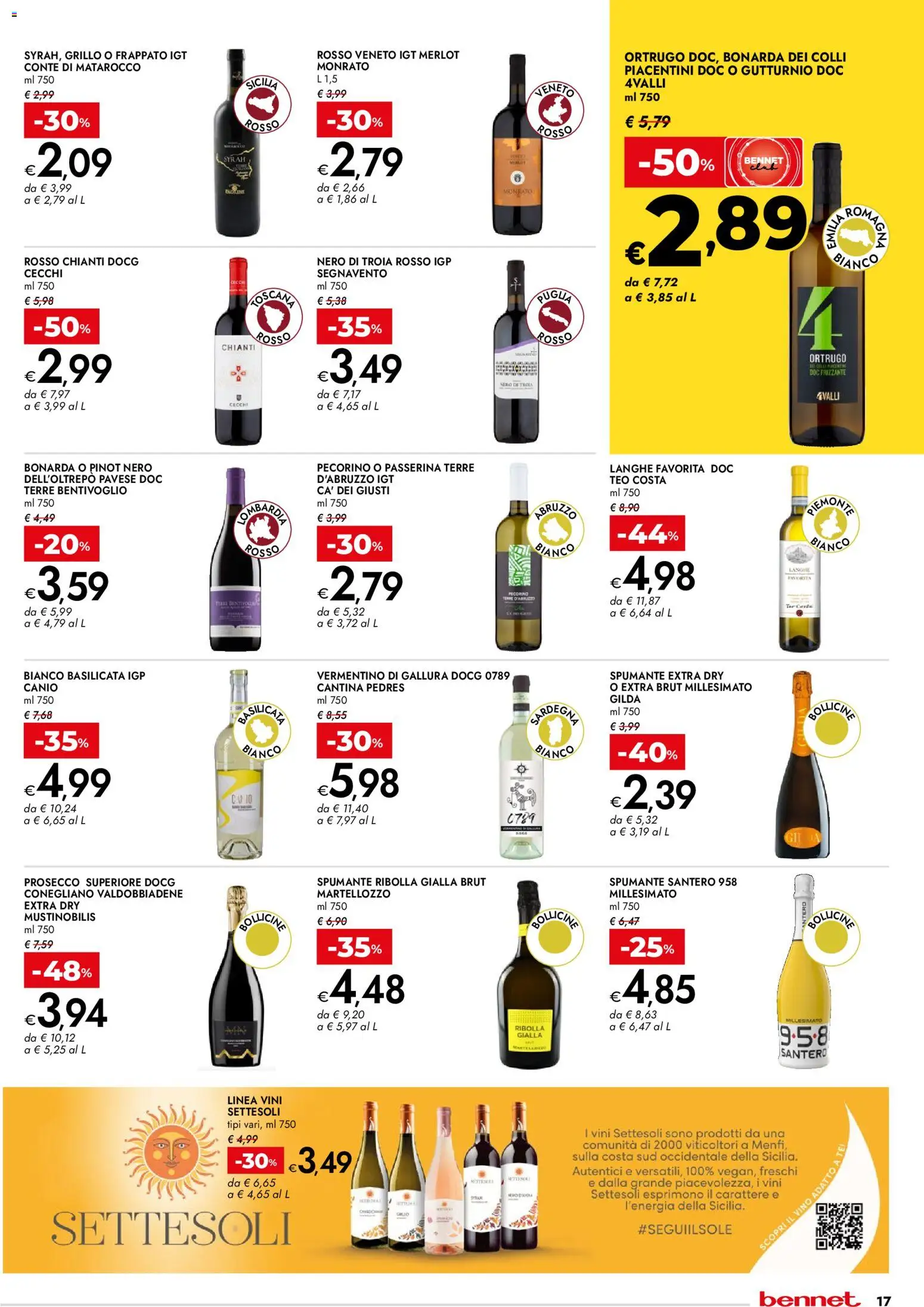 Volantino bennet del 15.01.2026 | Pagina: 17 | Prodotti: Tè, Prosecco, Spumante, Pecorino