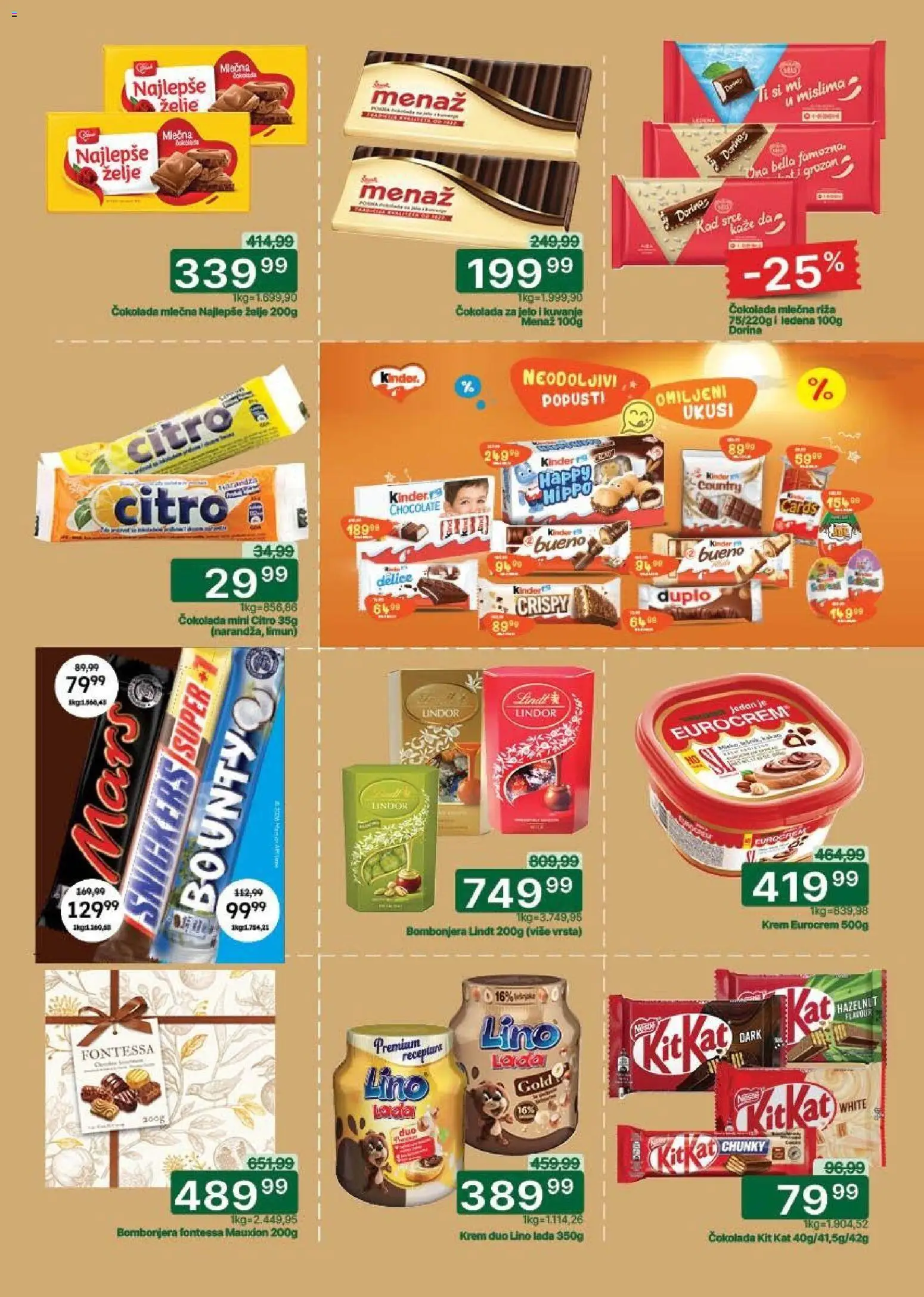 Univerexport katalog - važi od 02.03.2026 | Strana: 18 | Proizvode: Lindt, Eurocrem, Čokolada, Limun