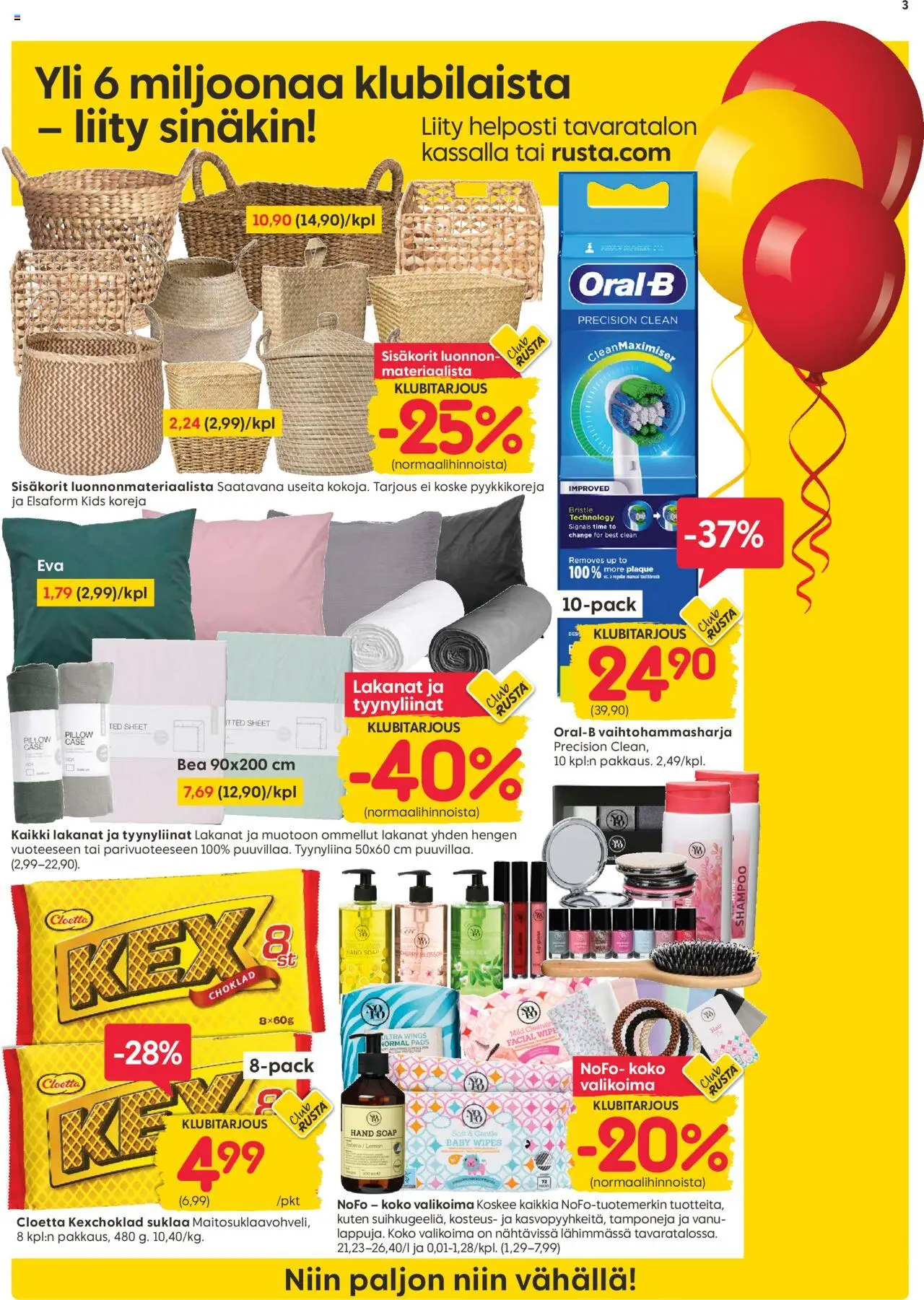  | Sivu: 3 | Tuotteet: Shampoo, Suklaa, Tyynyliina