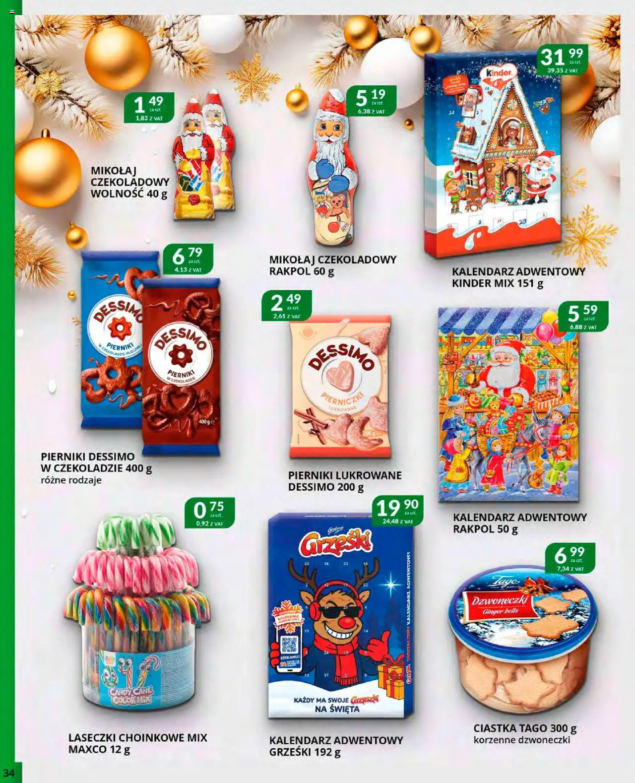Eurocash Gazetka od 20.10.2025 | Strona: 34 | Produkty: Pierniki, Kalendarz adwentowy, Kalendarz, Ciastka