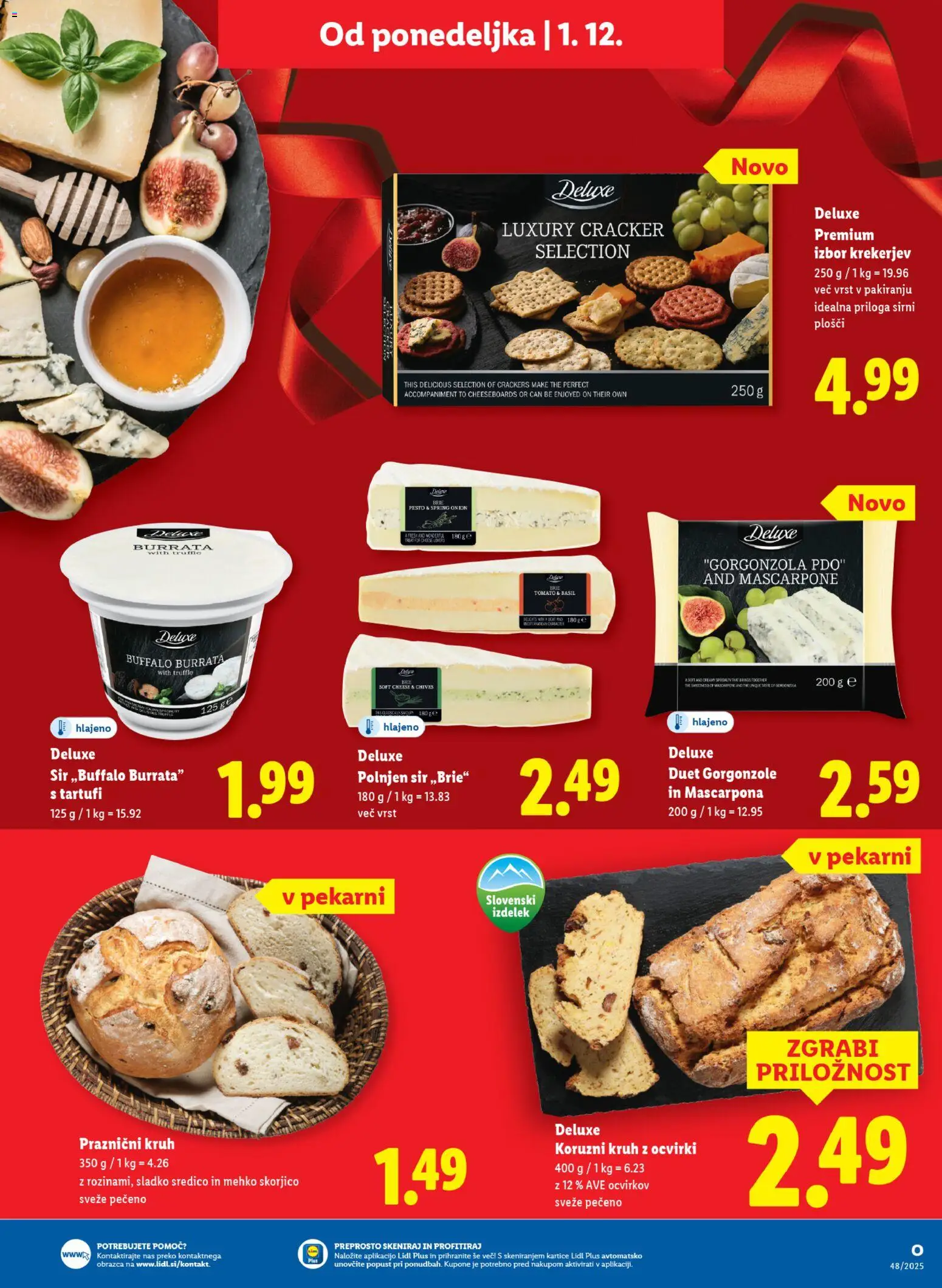 Novi Lidl katalog ponudbe – veljaven od 27.11.2025 | Stran: 45 | Izdelki: Ocvirki, Pesto, Sir, Kruh