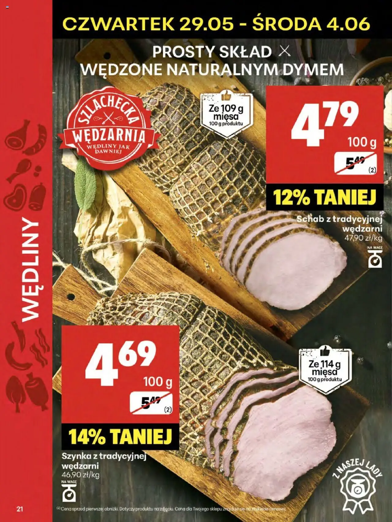Delikatesy Centrum Gazetka od 29.05.2025 | Strona: 21 | Produkty: Schab, Szynka, Wędliny