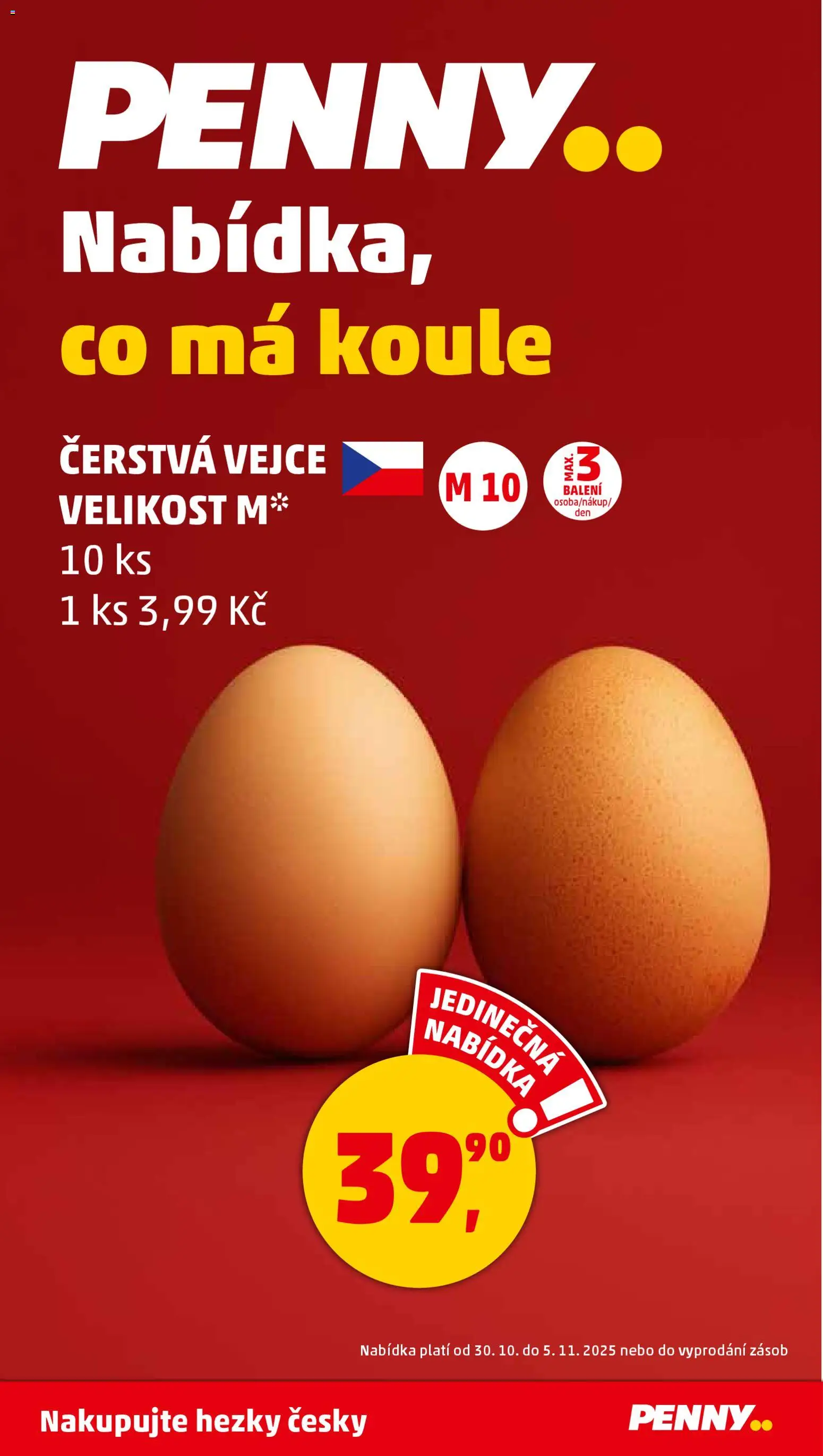 Penny Market leták - Čtvrtečník od 30.10.2025 | Strana: 29 | Produkty: Vejce
